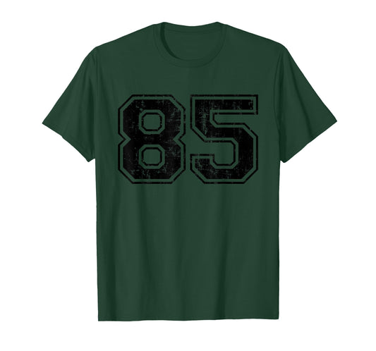 Number 85 Varsity Distressed Vintage Sport Team Player's T-Shirt