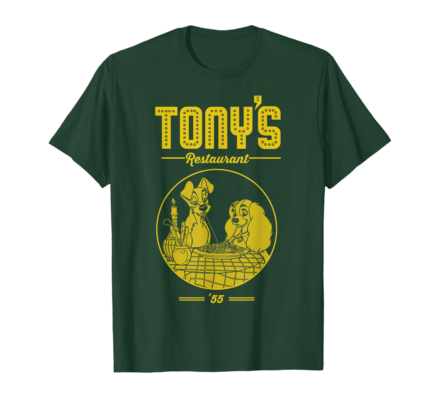 Disney Lady and The Tramp Tony's Restaurant Poster T-Shirt Small