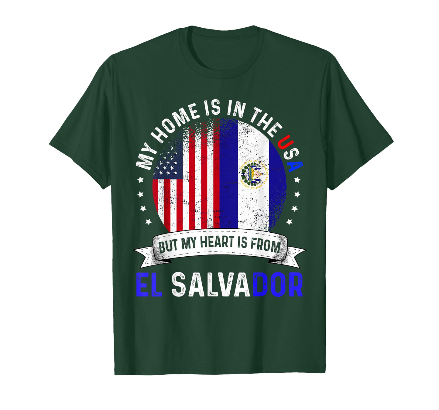 Salvadoran American Patriot Heart is from El Salvador Flag T-Shirt