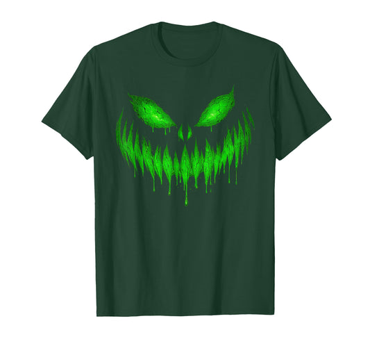 Vintage Slime Monster Face Creepy Horror Halloween T-Shirt
