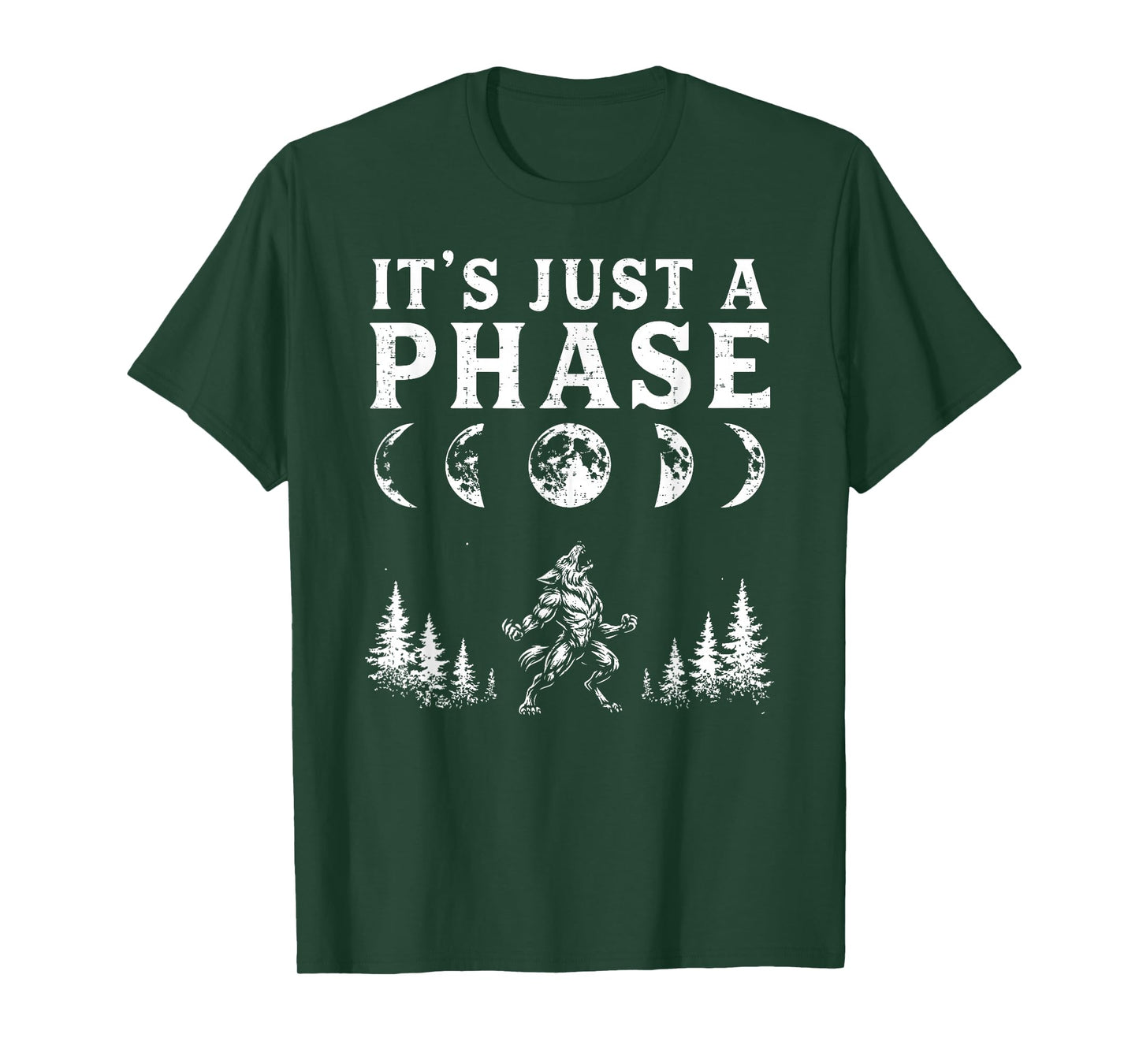 Werewolf Only One Phase Spell Werewolf Lycan Halloween Moon T-Shirt
