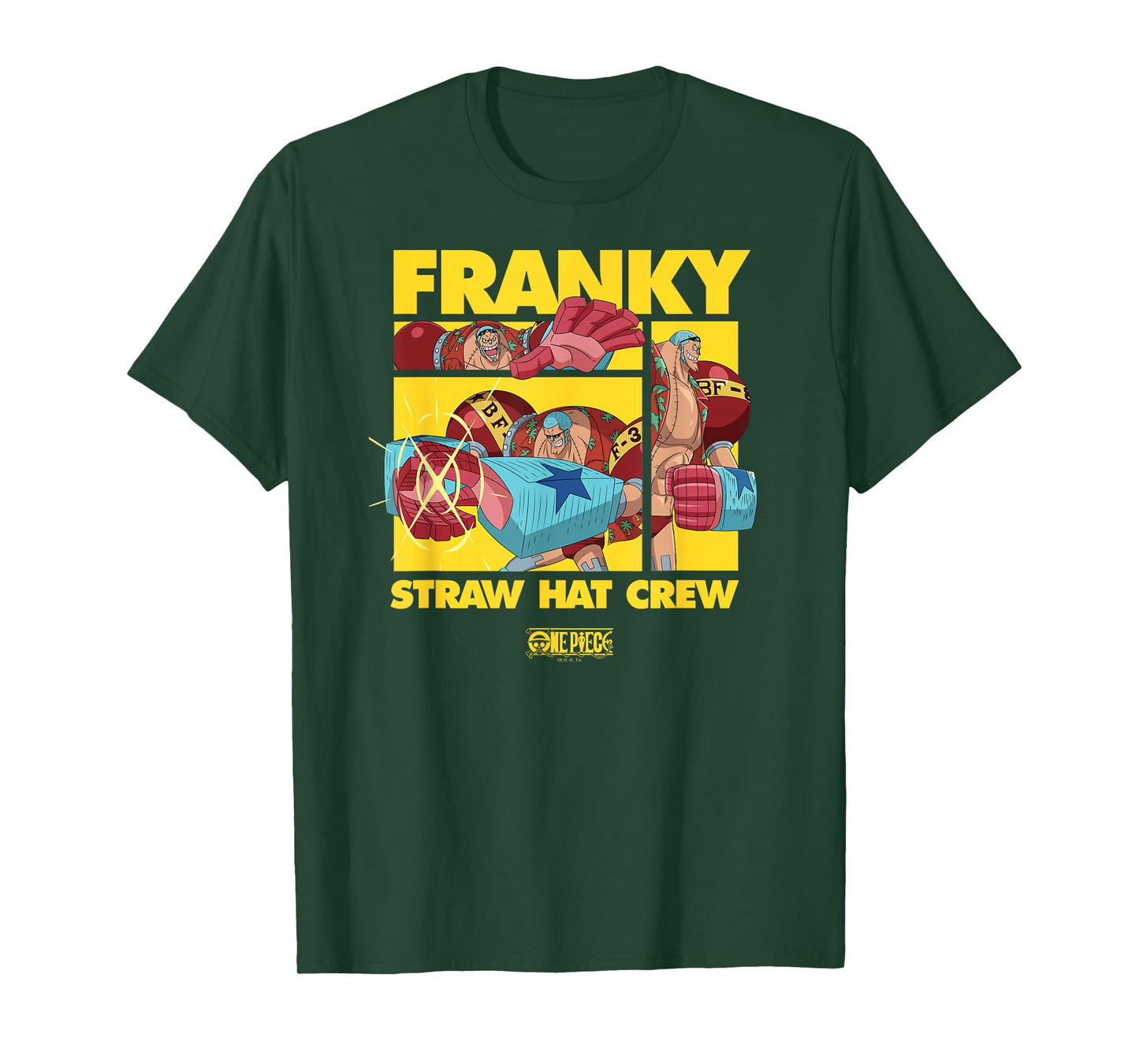 One Piece Anime Straw Hat Crew Franky Collage T-Shirt