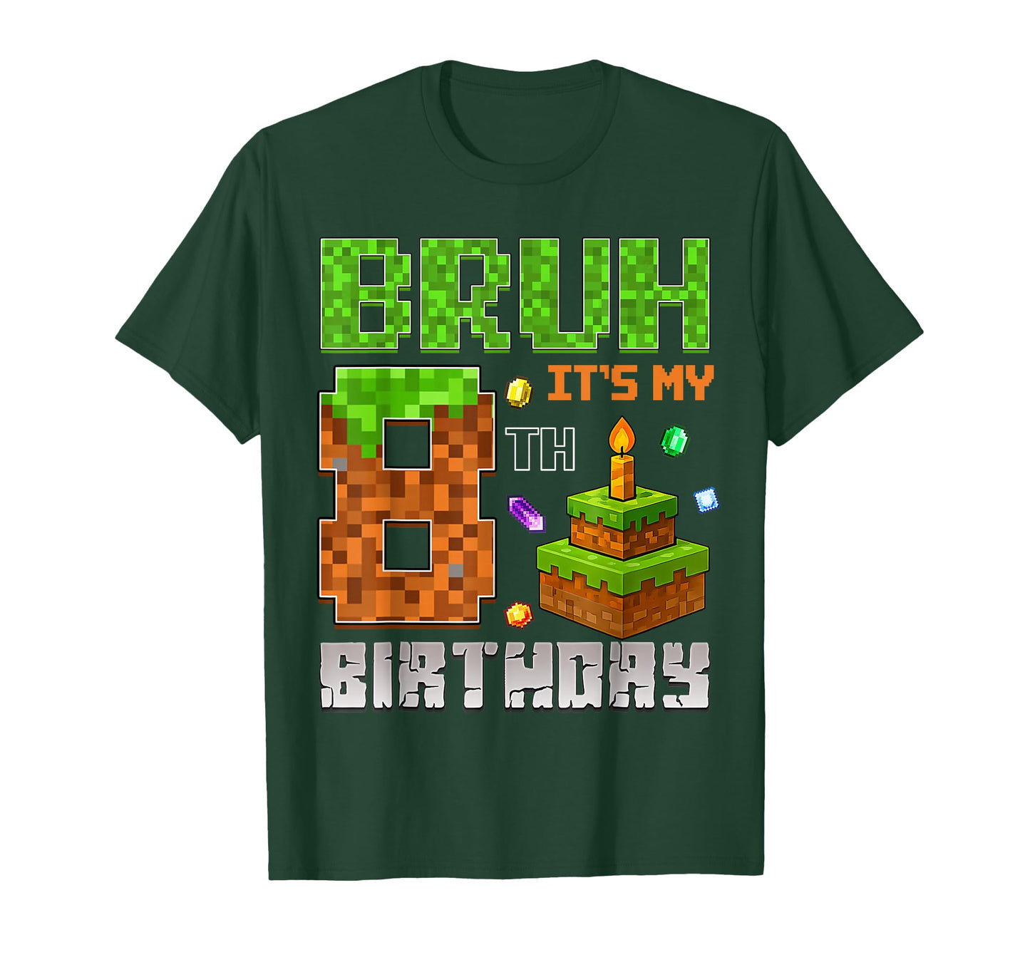 It's My 8th Birthday Game Pixel 8 Year Old Birthday Boy T-Shirt