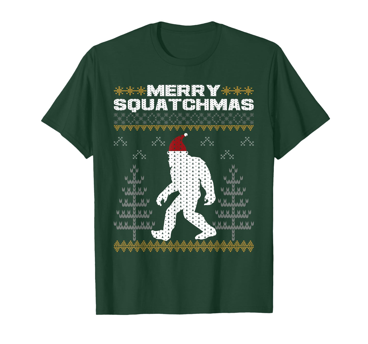 Merry Squatchmas Bigfoot Sasquatch Ugly Christmas Sweater T-Shirt