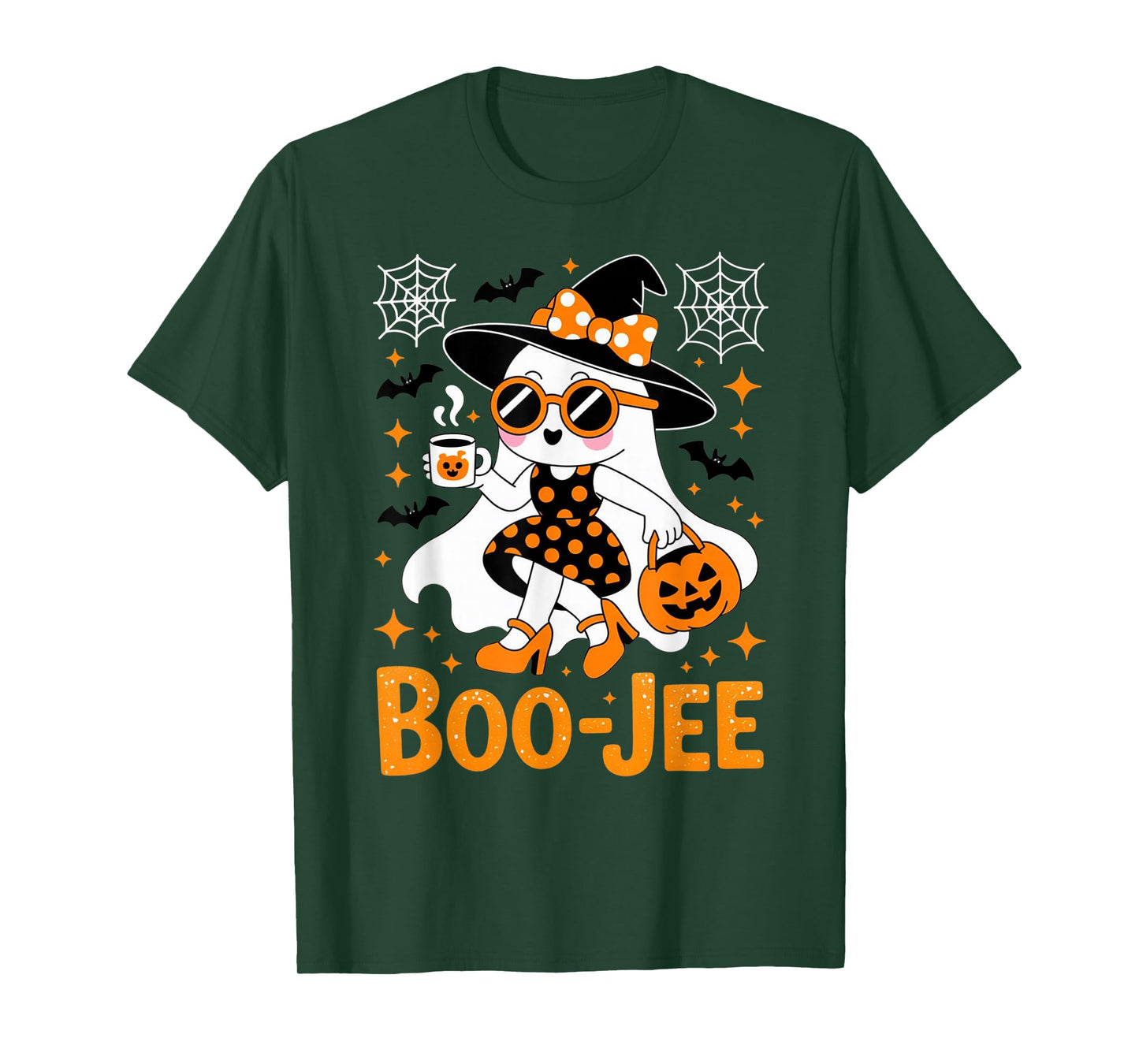 Boo JEE Coquette Leopard Boujee Halloween Ghost T-Shirt