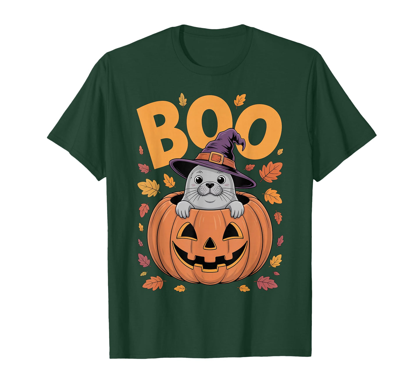 Seal Costume on Pumpkin Halloween Seal T-Shirt