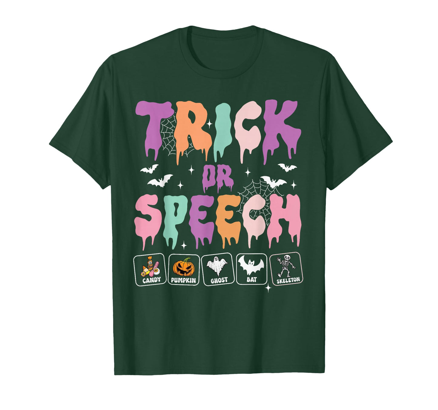 Trick or Speech Retro SLP Halloween Speech Therapy Halloween T-Shirt