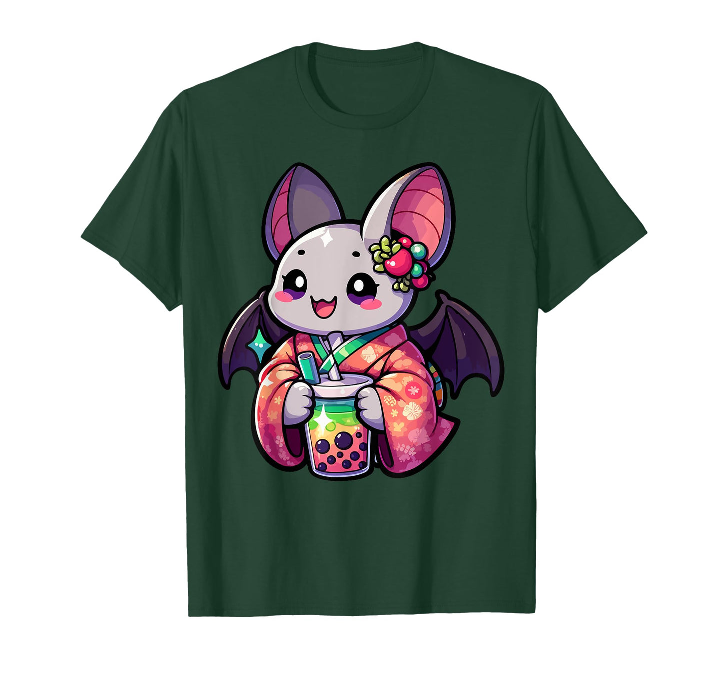 Bat Bubble Boba Tea Anime Cute Kawaii T-Shirt