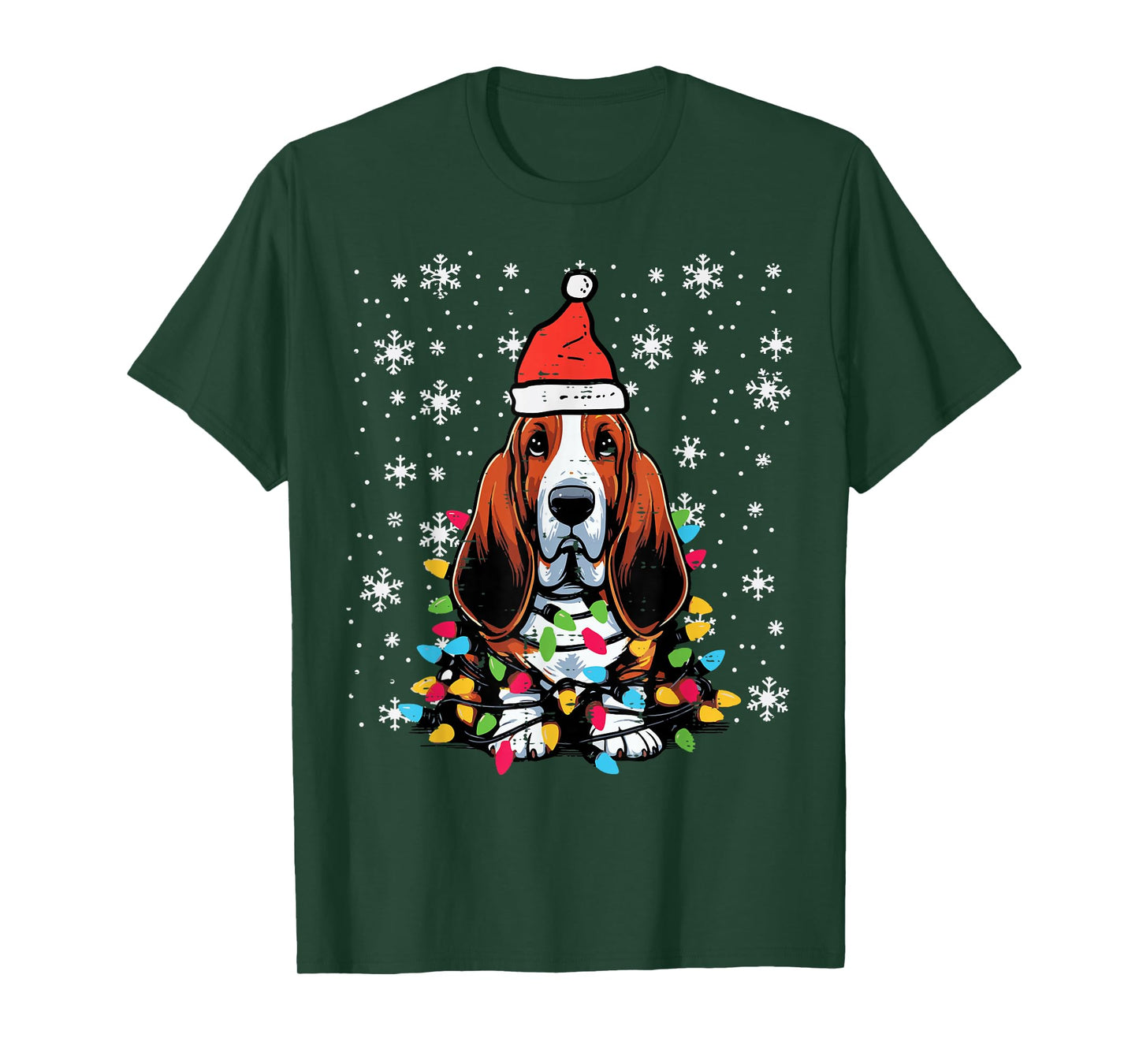 Christmas Basset Hound Cute Xmas Dog Owner Men Women Kids T-Shirt