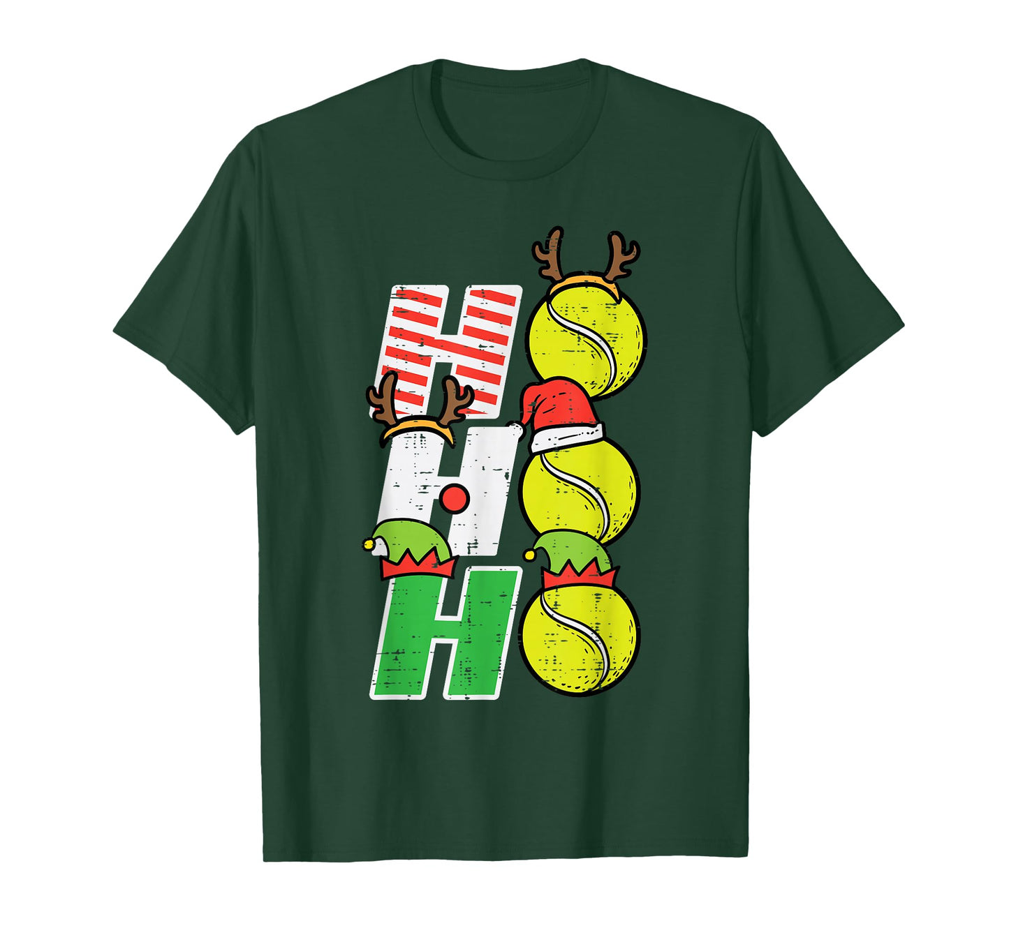 Christmas Tennis Ho Ho Ho Funny Xmas Sports Men Women Kids T-Shirt