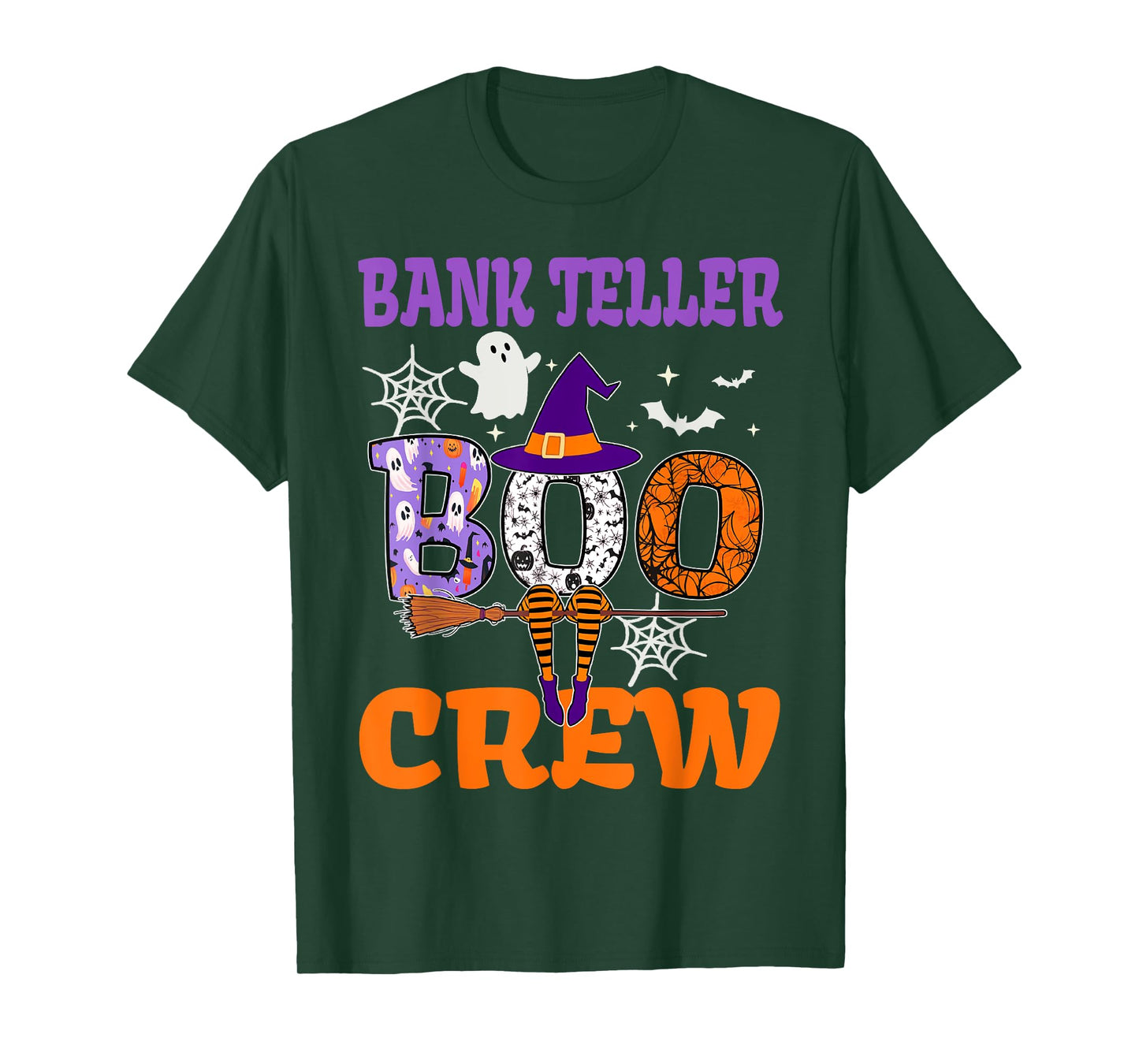 Bank Teller Boo Crew Spooky Ghost Funny Halloween Costume T-Shirt