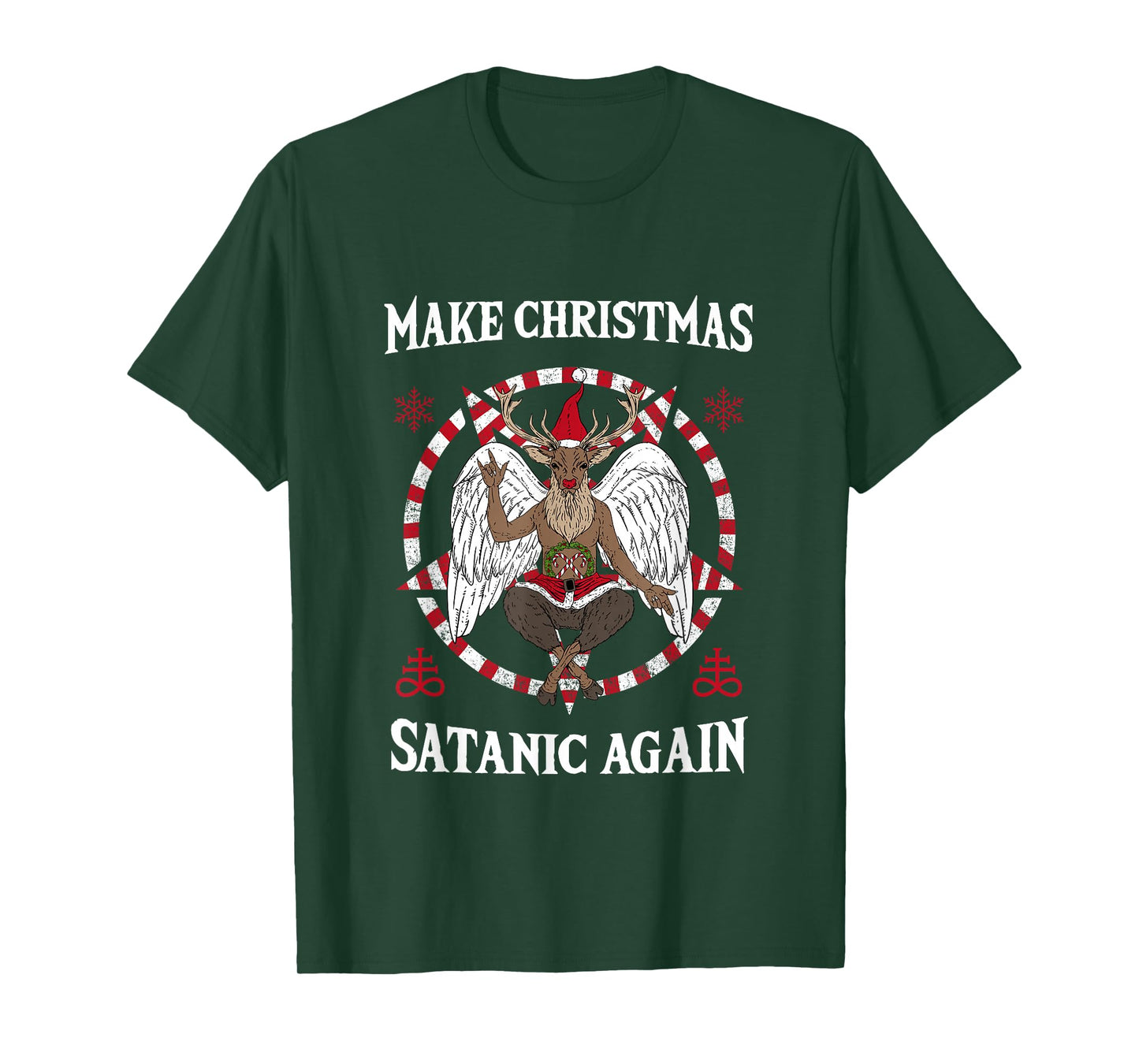 Make Christmas Satanic Again I Pentagram Death Metal Costume T-Shirt