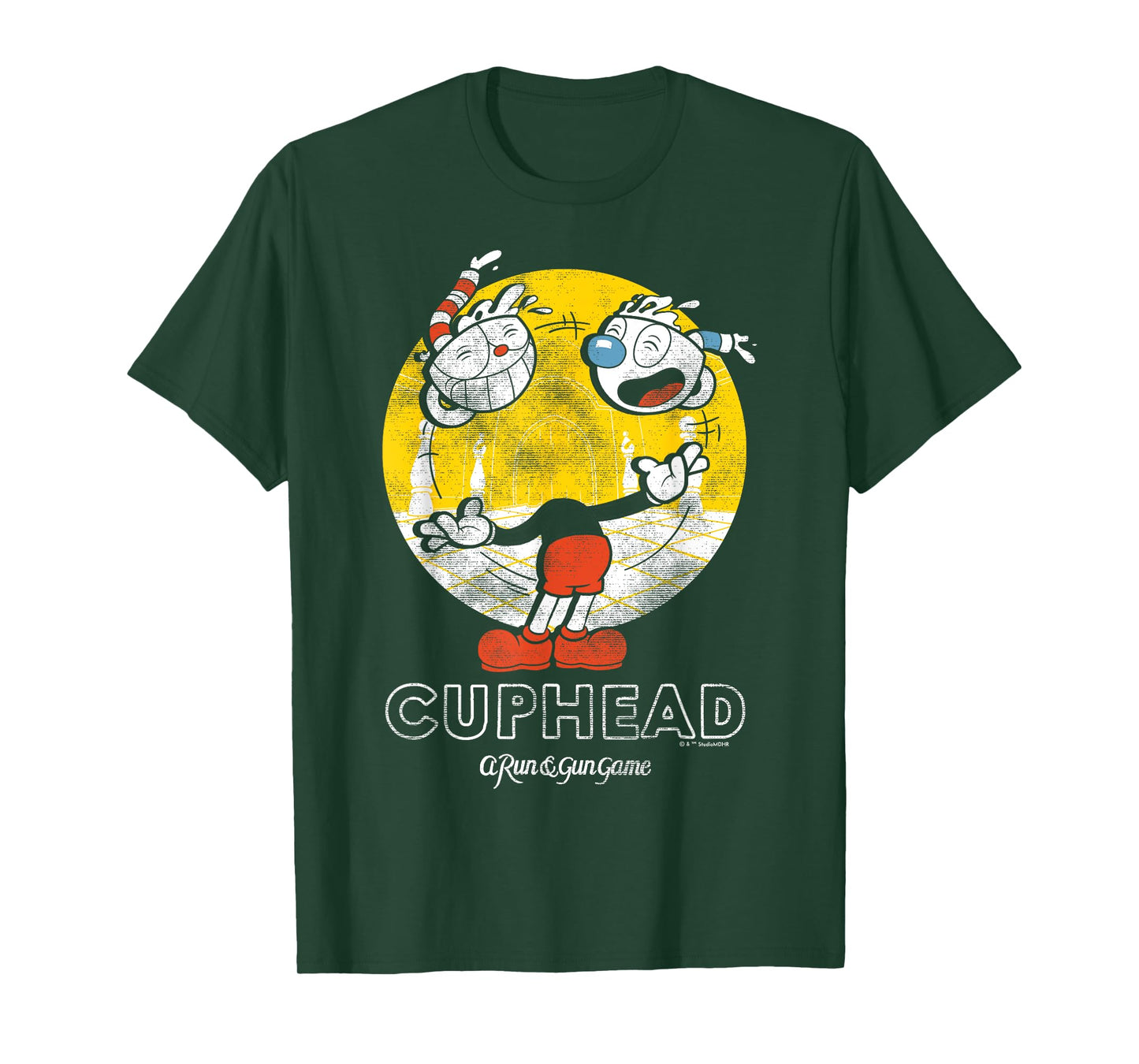 Cuphead with Mugman Head Juggling T-Shirt