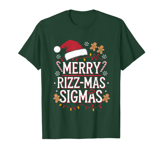 Merry Rizz Mas Sigmas Funny Gen Alpha Christmas Cool Santa T-Shirt