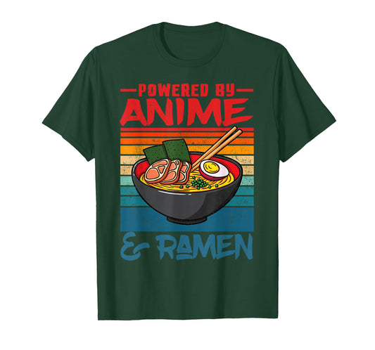 Powered by Anime & Ramen Love Anime Noodles Mens Women Kids T-Shirt