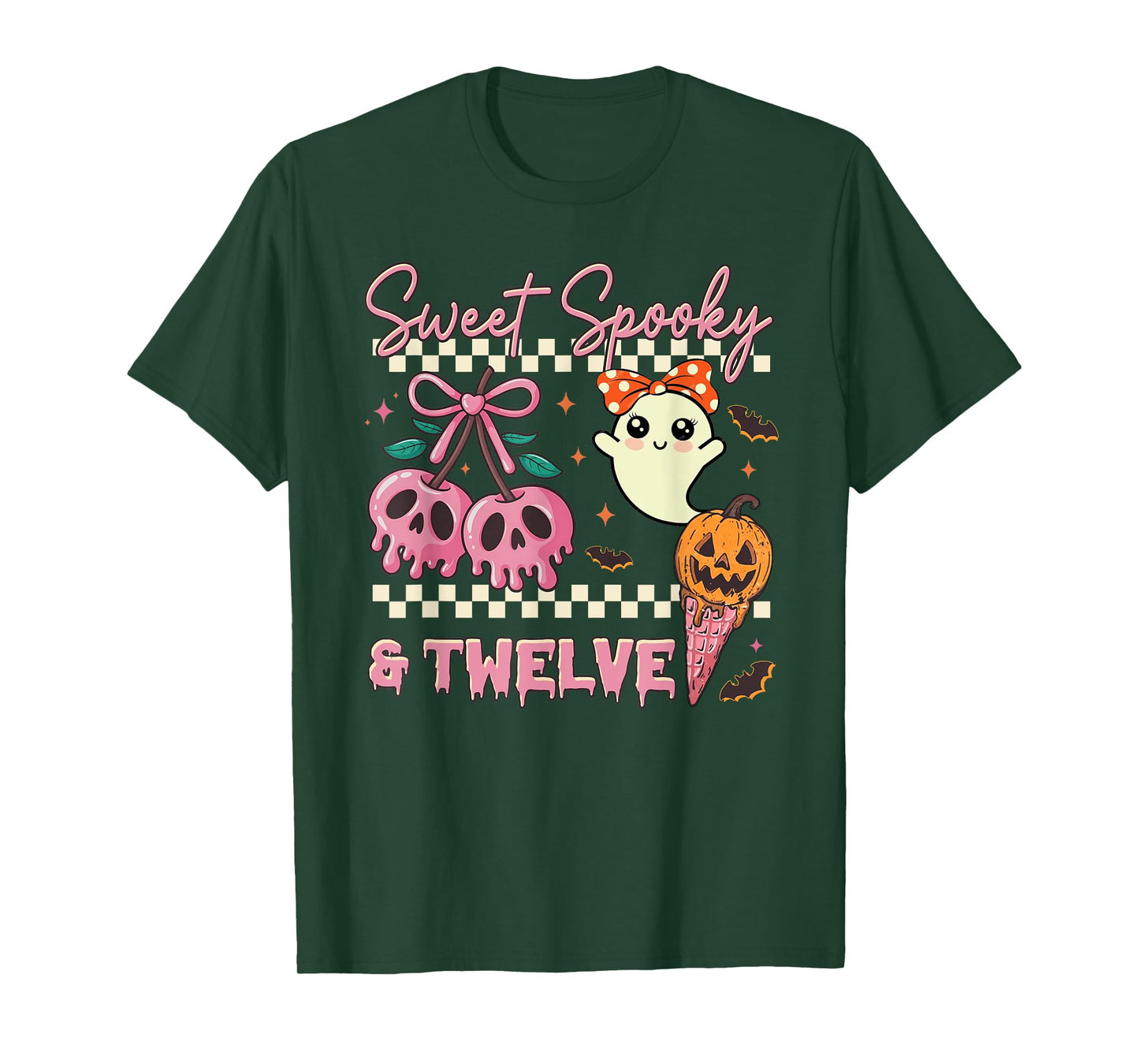 Sweet Spooky and Twelve Cute Ghost 12th Birthday Halloween T-Shirt
