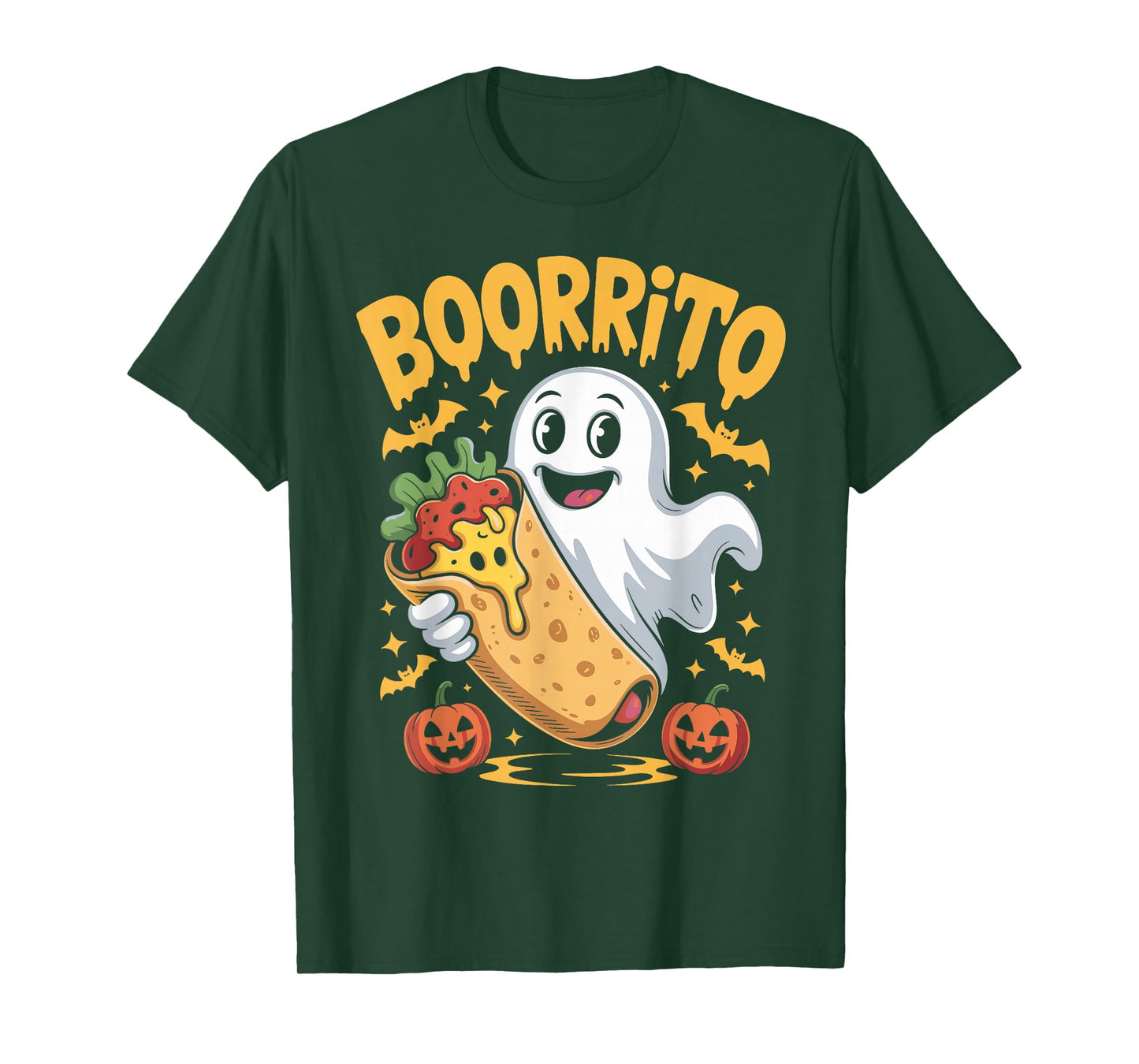 Boorrito Funny Boo Spooky Ghost Burrito Halloween Costume T-Shirt