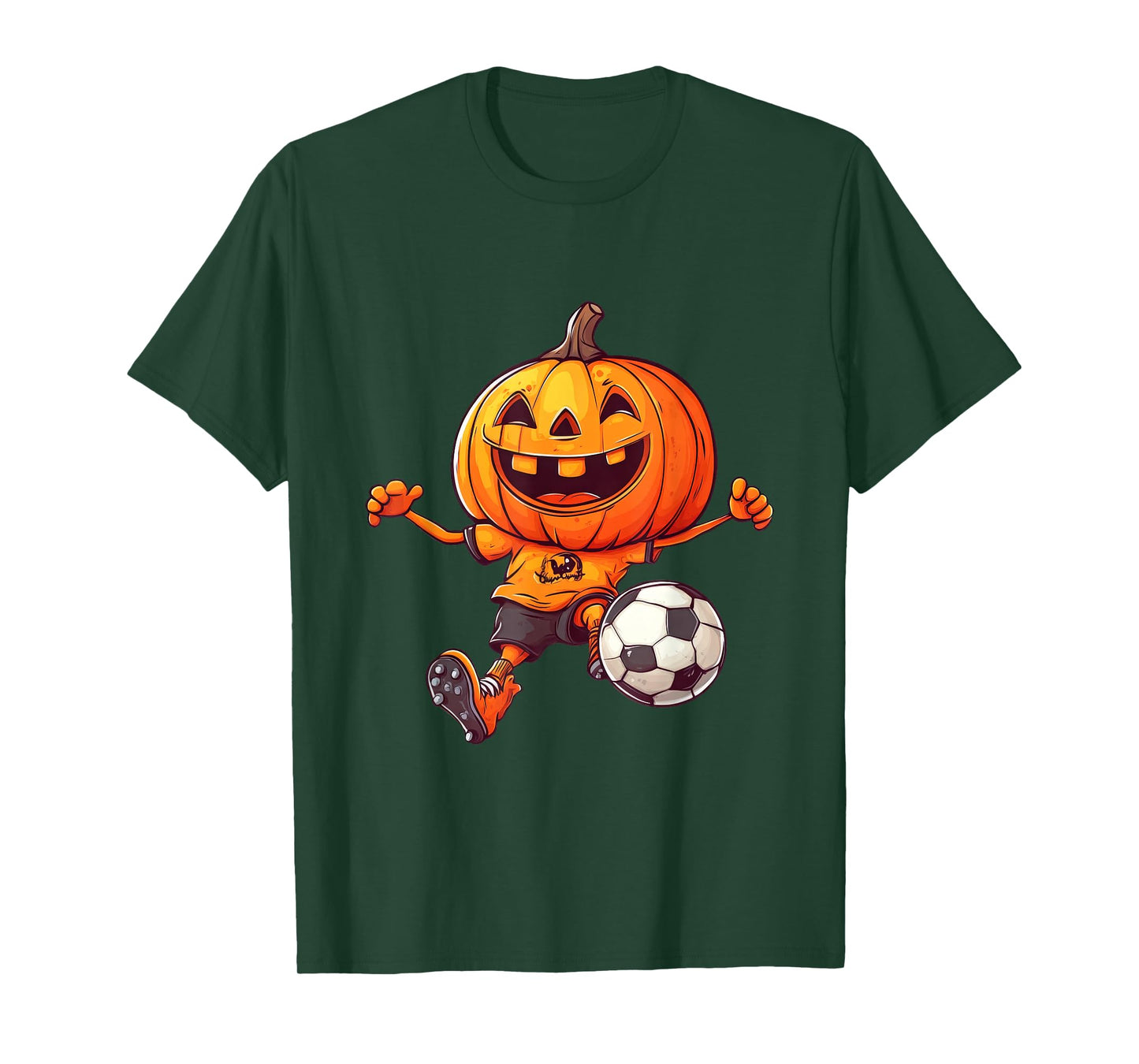 Halloween Pumpkin Skeleton Soccer Football Costume Boys Kids T-Shirt