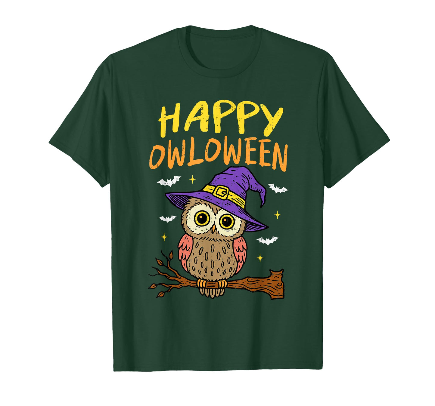 Spooky Owl Happy Owloween Witch Funny Halloween Bird Animal T-Shirt