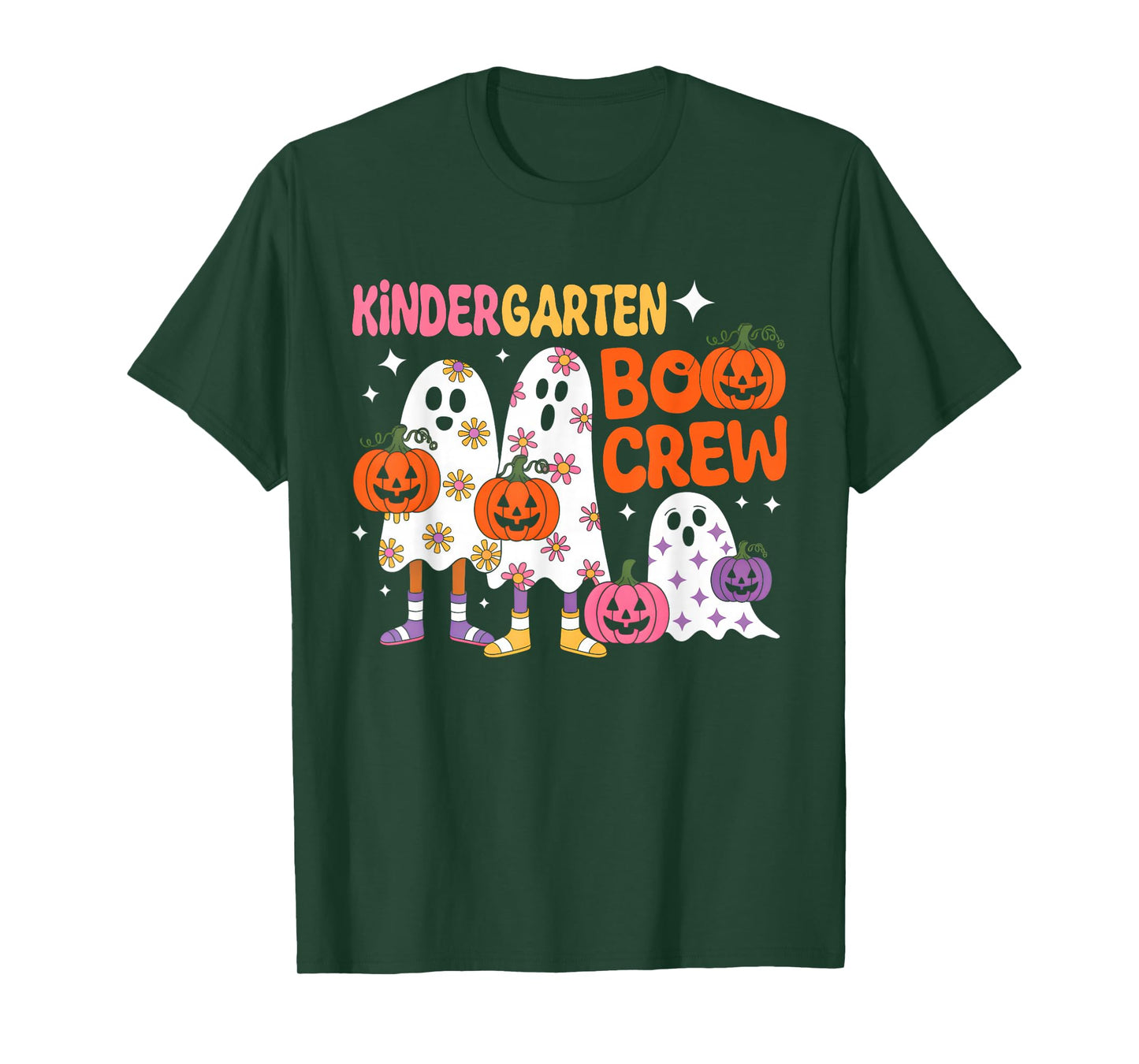 Kindergarten Boo Crew Kindergarten Halloween Costume Teacher T-Shirt