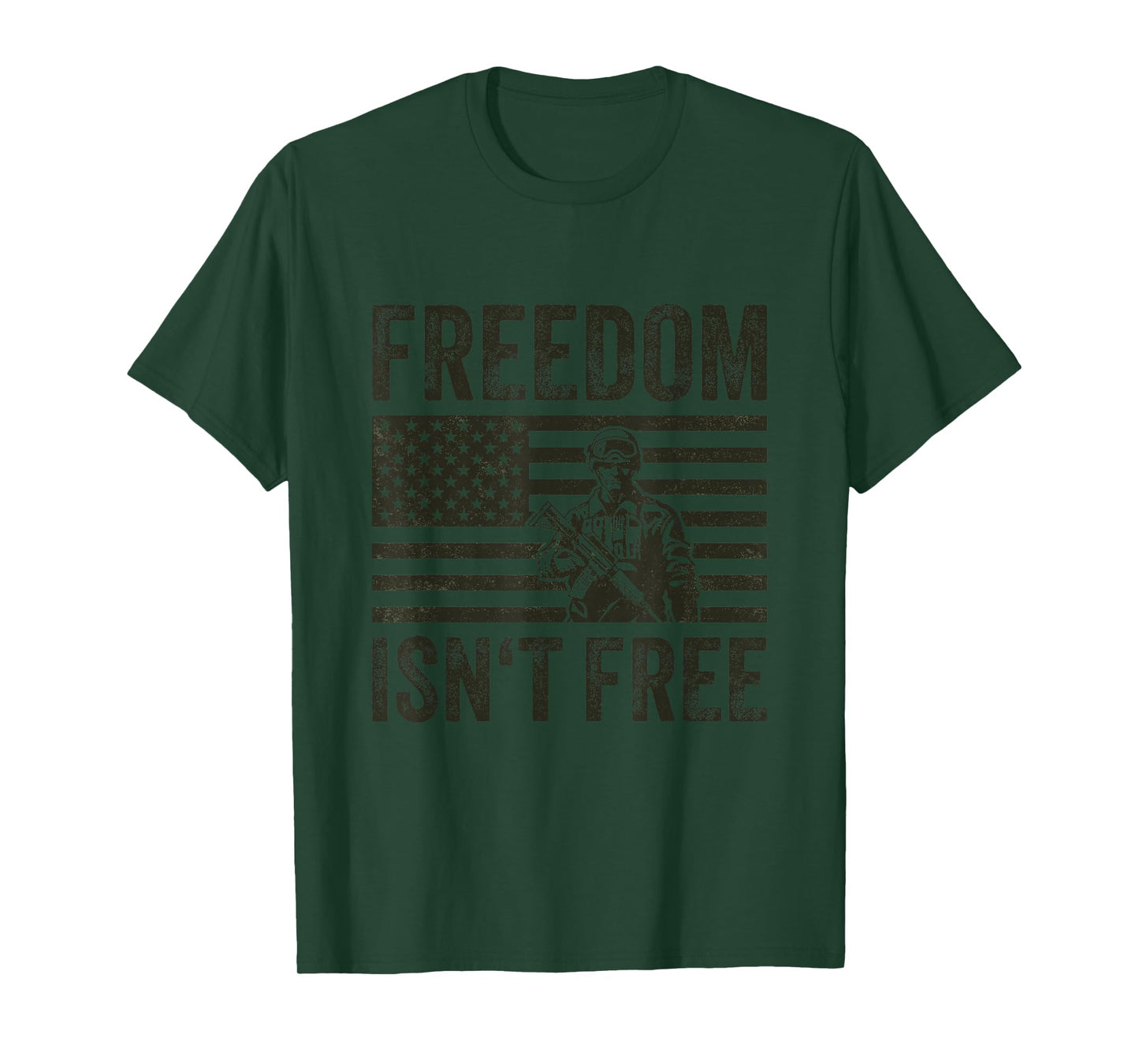 Freedom Isn't Free Proud Soldier US Flag Military Veteran T-Shirt
