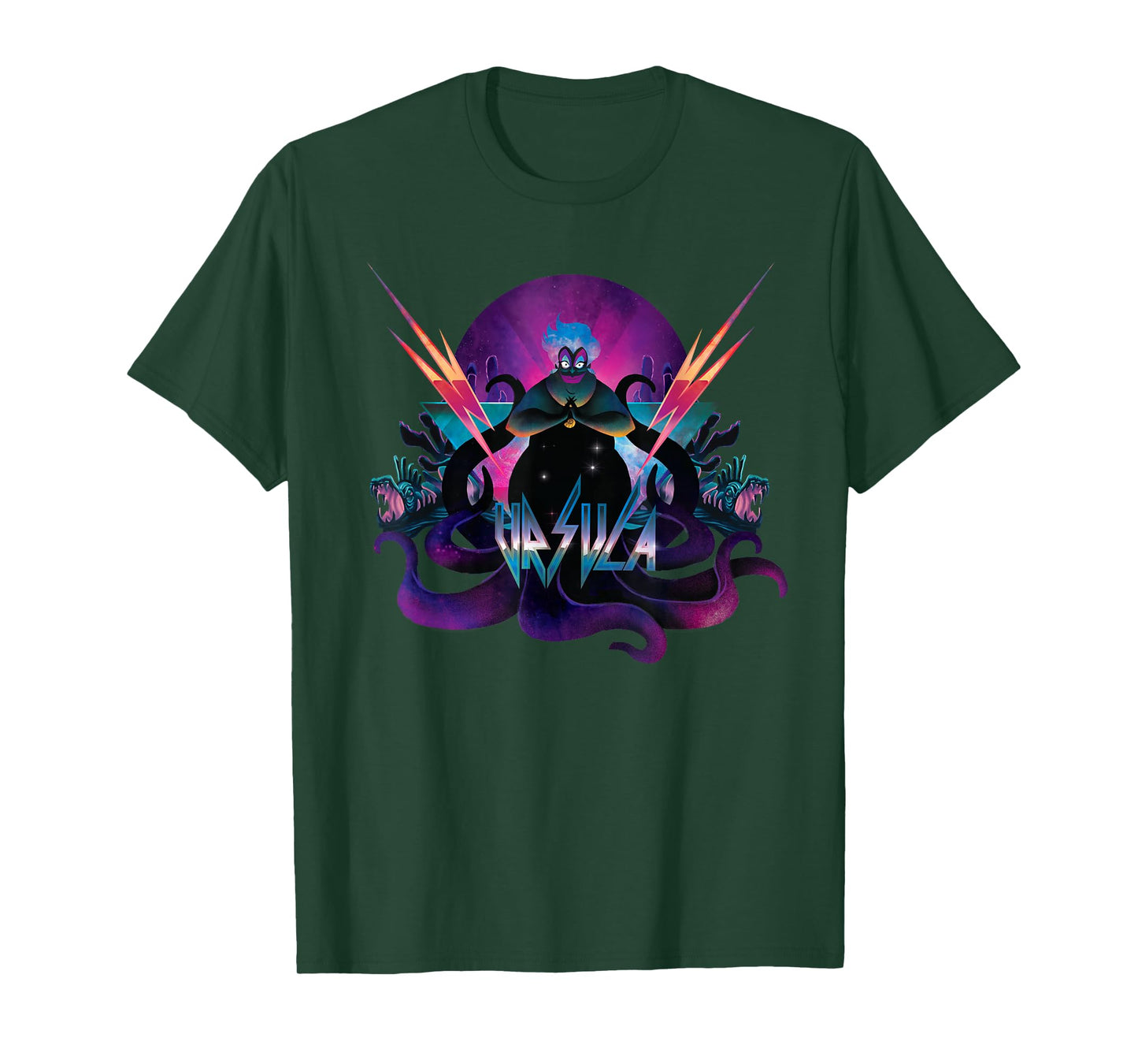 Disney Villains Ursula 90s Rock Band Neon T-Shirt