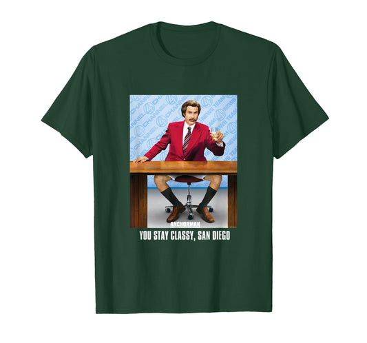 Anchorman You Stay Classy, San Diego Ron Burgundy Portrait T-Shirt