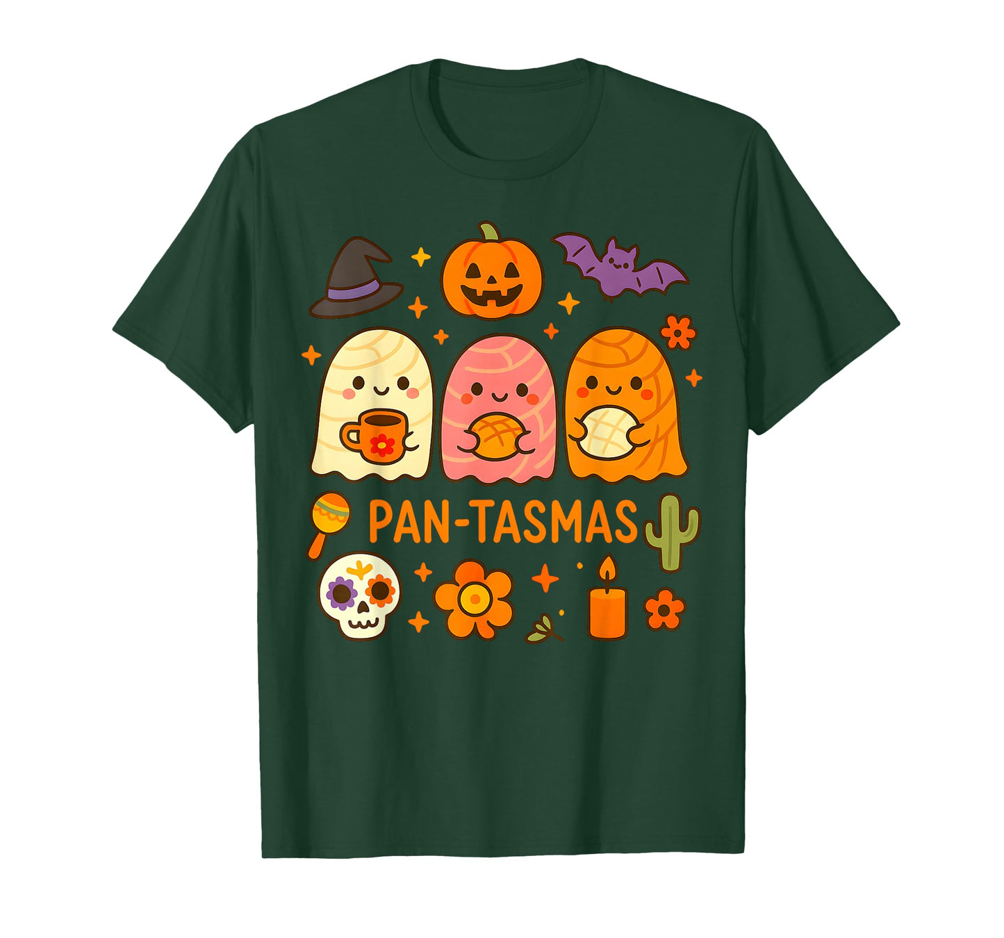 Pantasmas Cute Ghost Spooky Mexican Halloween for Women Men T-Shirt