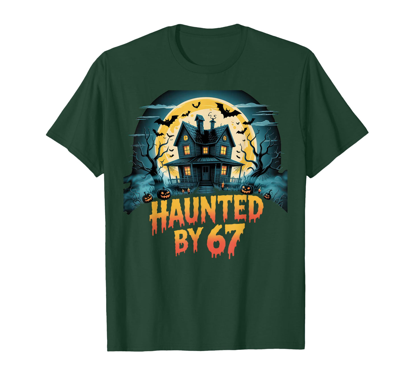 Haunted by 67 Funny Six Seven Meme 6 7 Halloween Costume T-Shirt