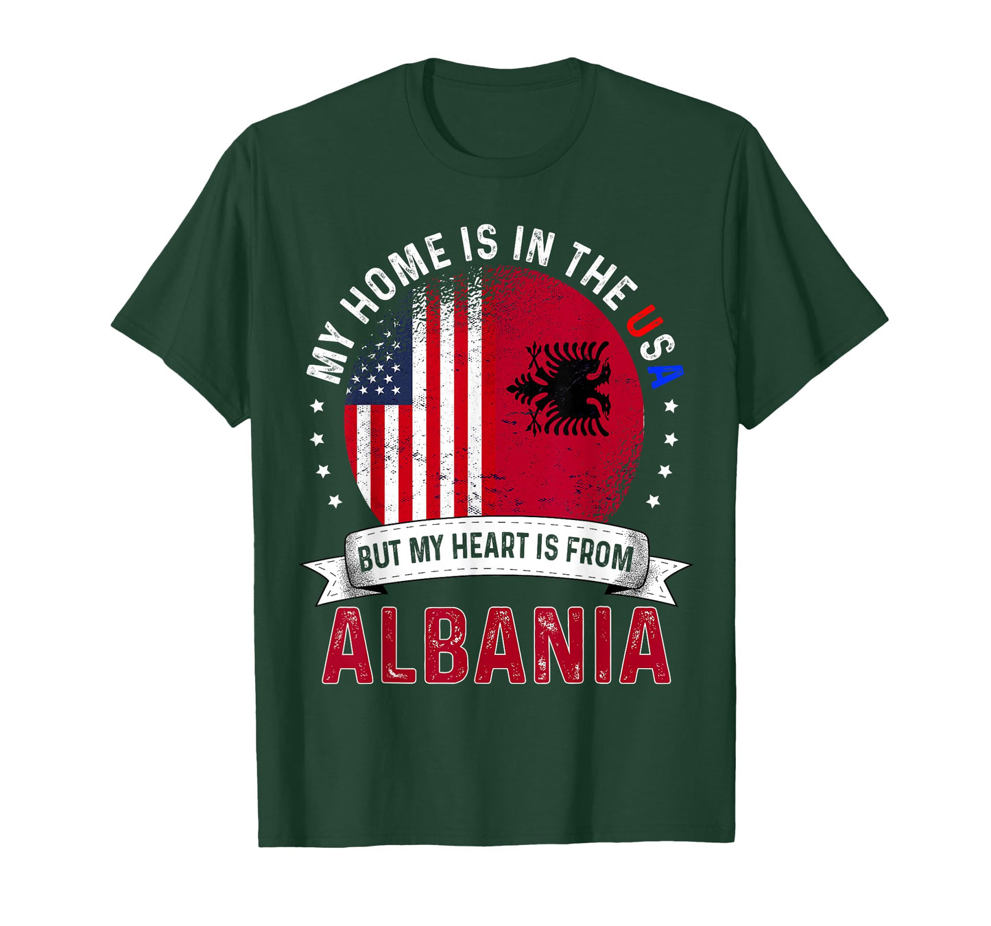 Albanian American Patriot Heart is from Albania Flag T-Shirt