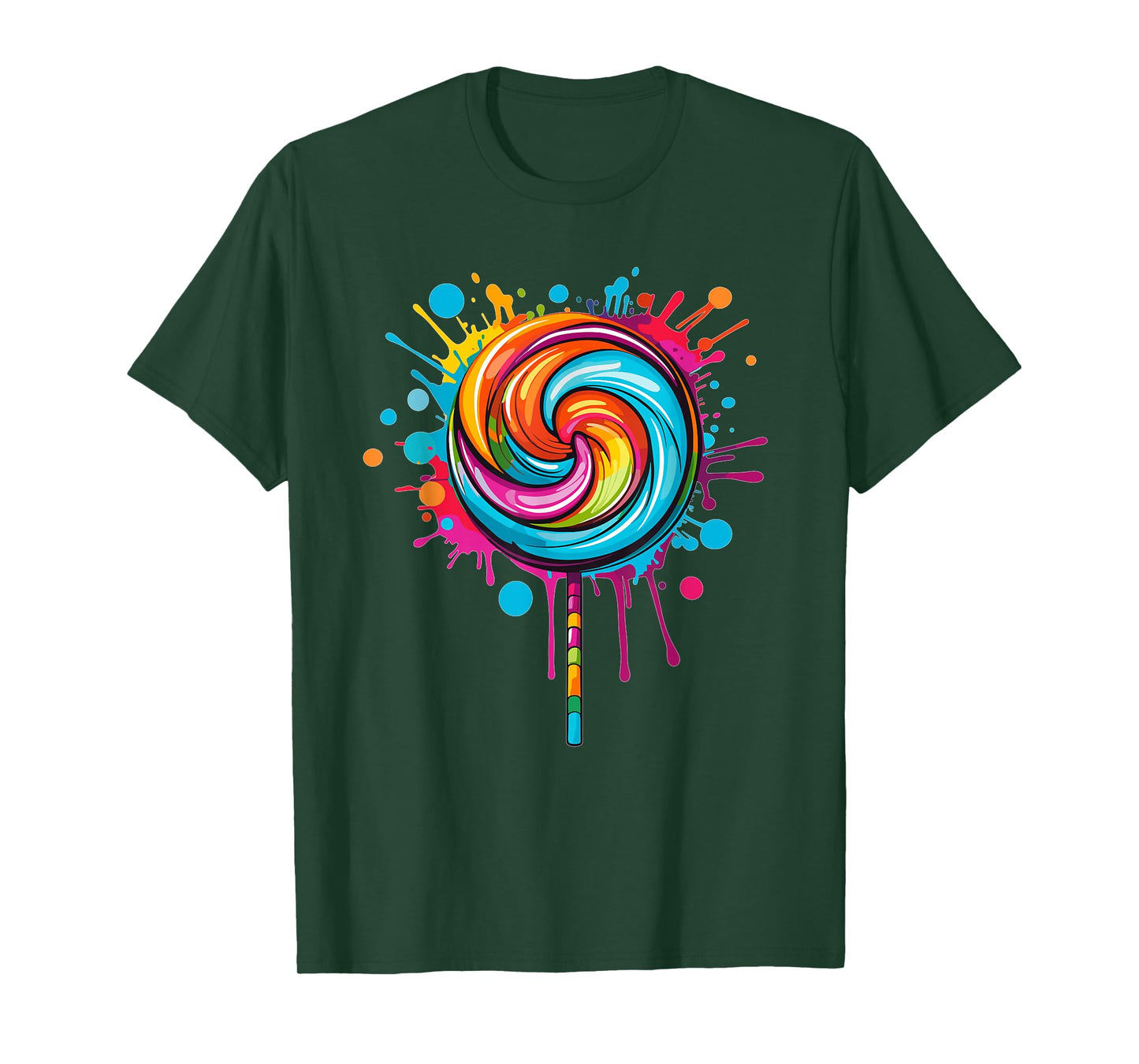 Vibrant Lollipop Swirl Colour Explosion T-Shirt