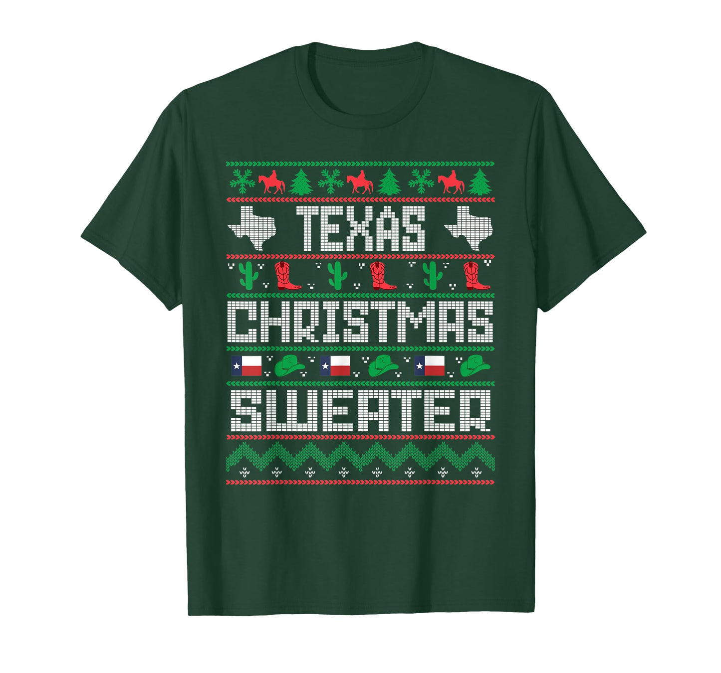 Texas Christmas Sweater Tacky Ugly Cowboy Texas Sweater T-Shirt