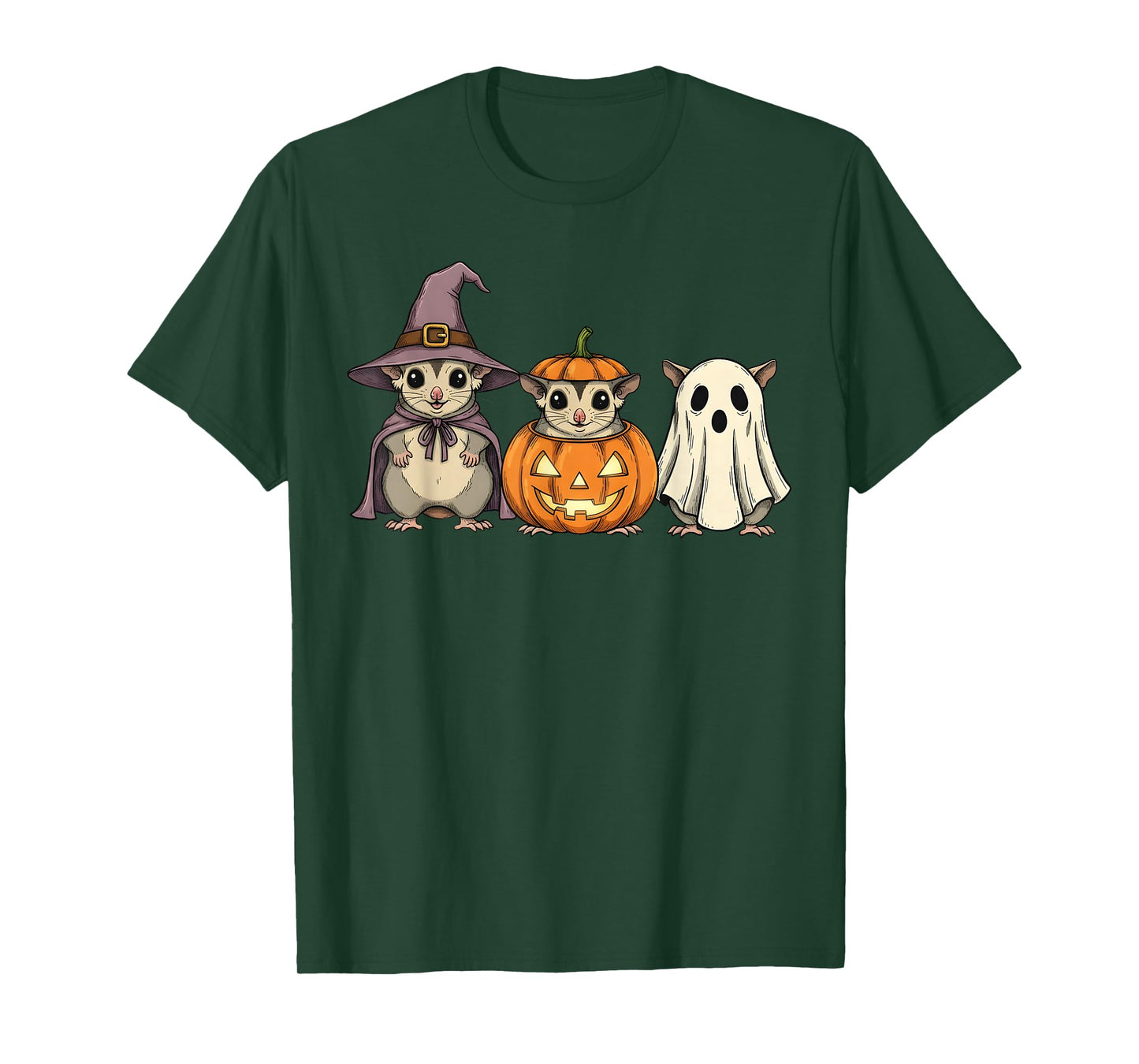 Spooky Ghost Sugar Glider Lover Pumpkin Halloween T-Shirt
