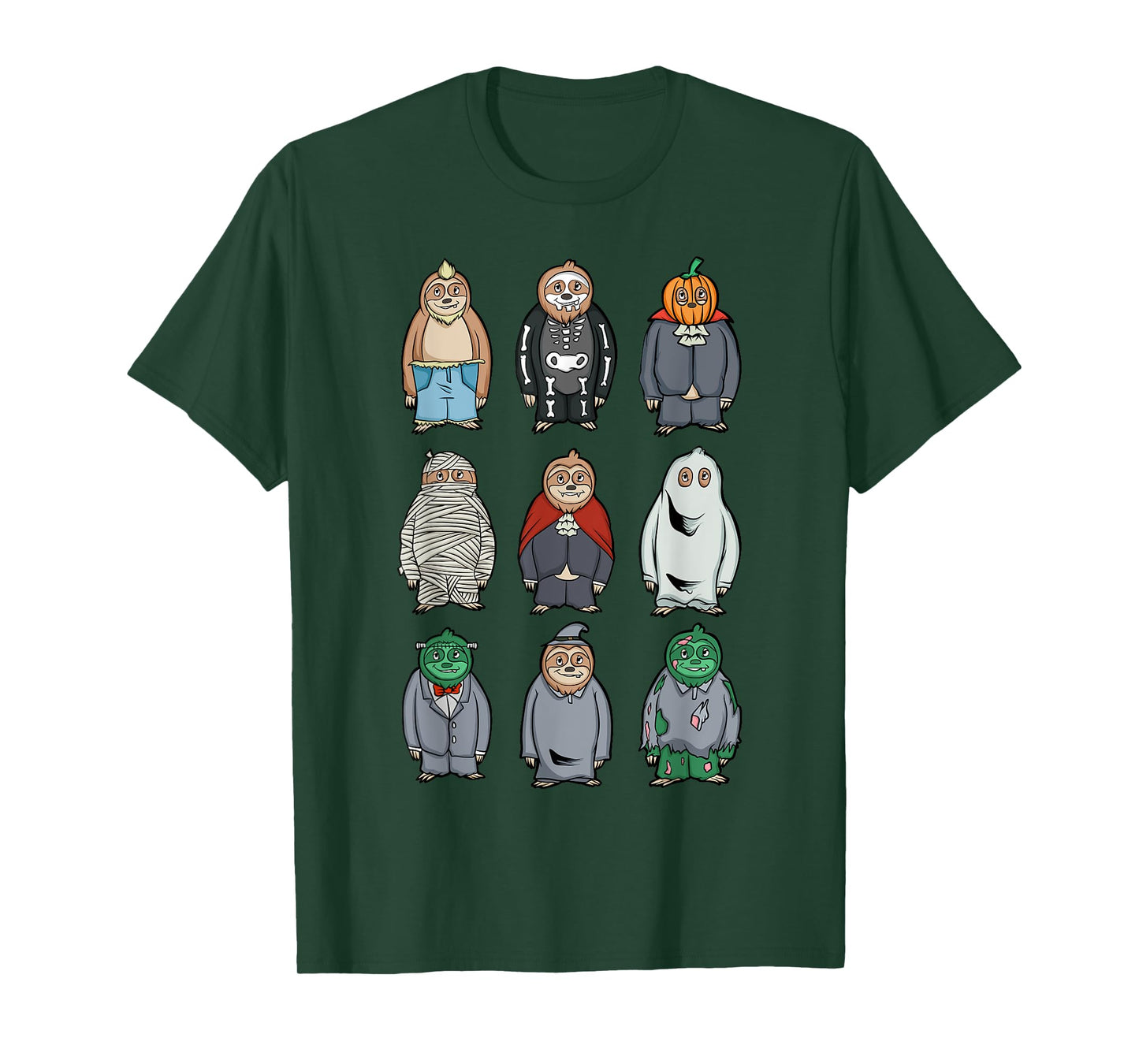 Sloth Halloween as Ghost Mummy Zombie Sloth Kids Boys T-Shirt