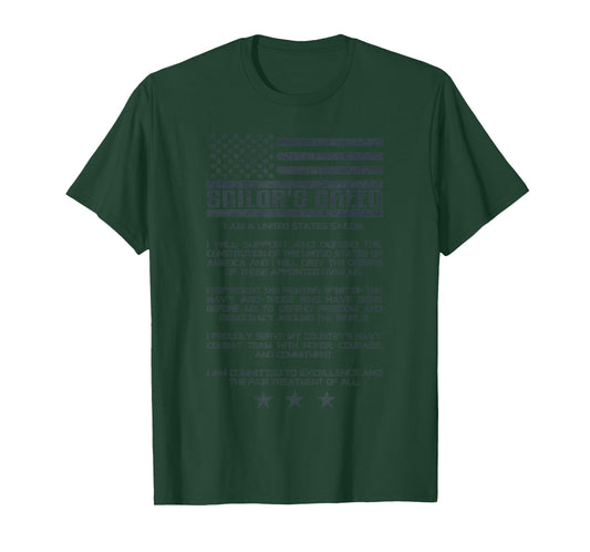 US Sailor´s Creed Military Ethos Naval Code T-Shirt