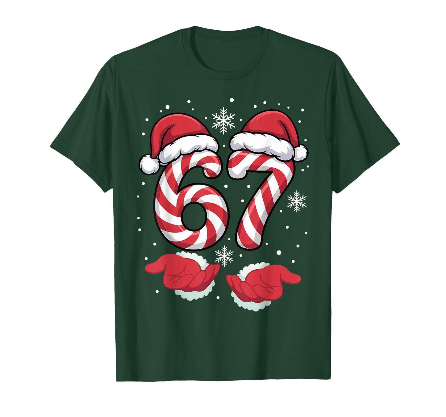 Funny Xmas Viral 67 Candy Canes Santa Funny Holiday Kids T-Shirt