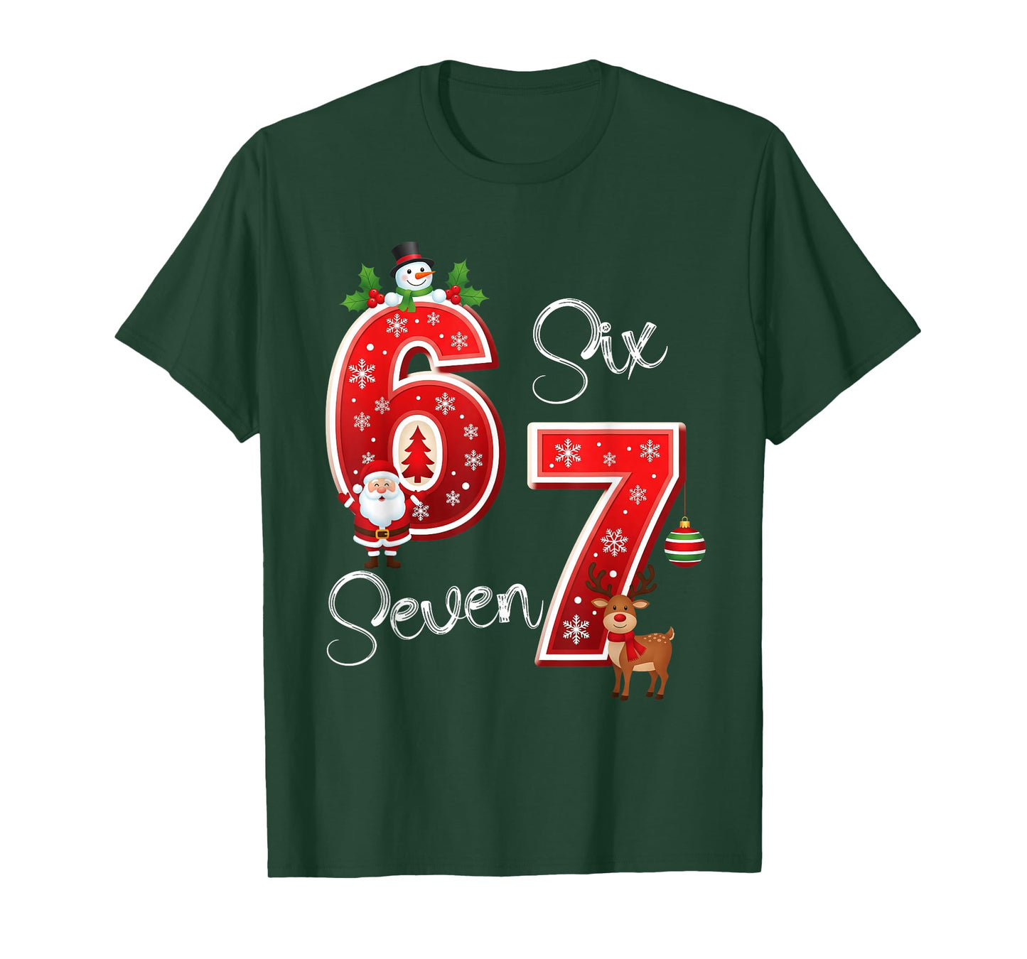 67 Meme Six Seven Christmas Pajamas for Women Men Kids Teen T-Shirt