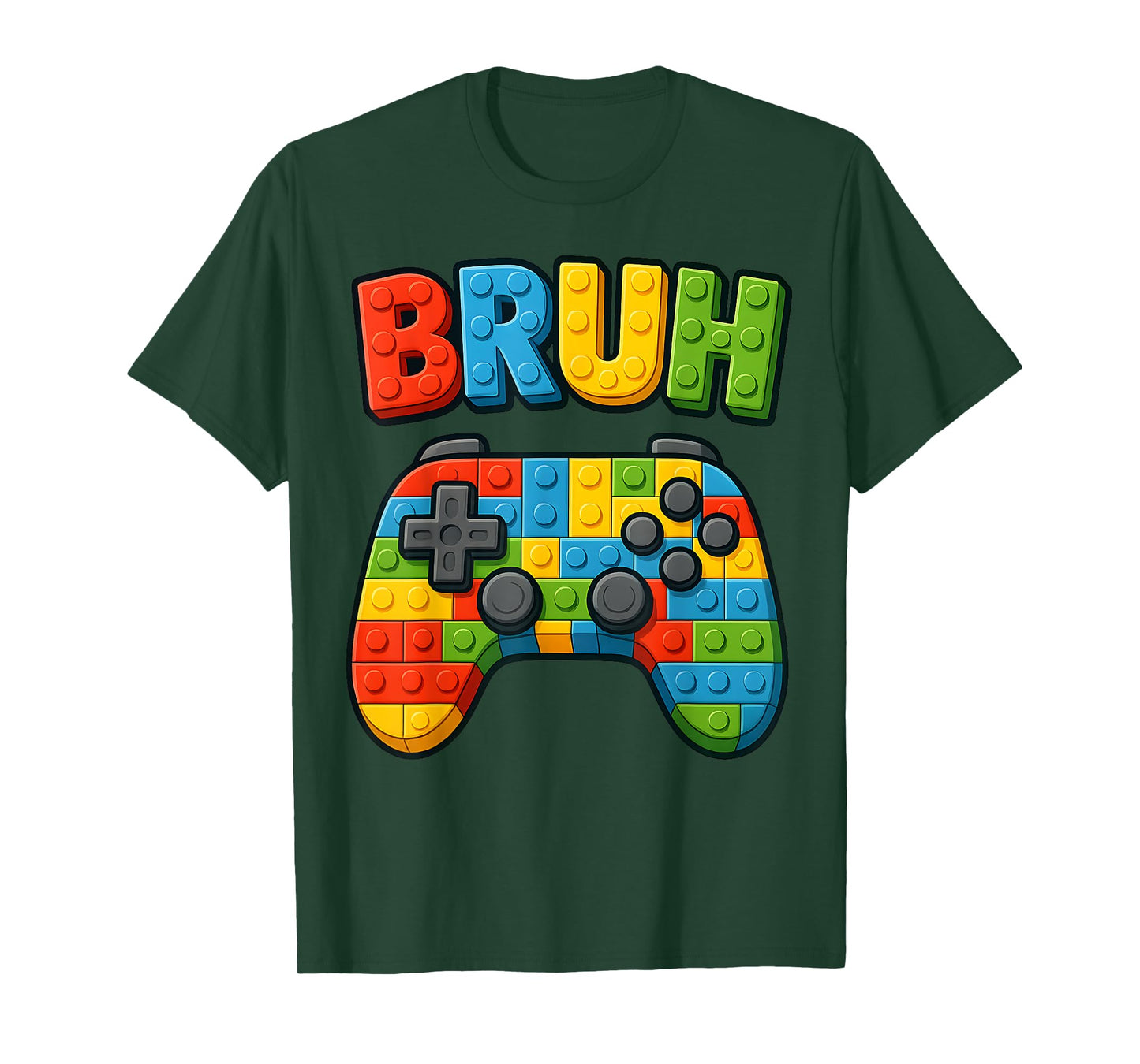 Building Blocks Bruh Funny Saying Gamer Boys Brick Builder T-Shirt