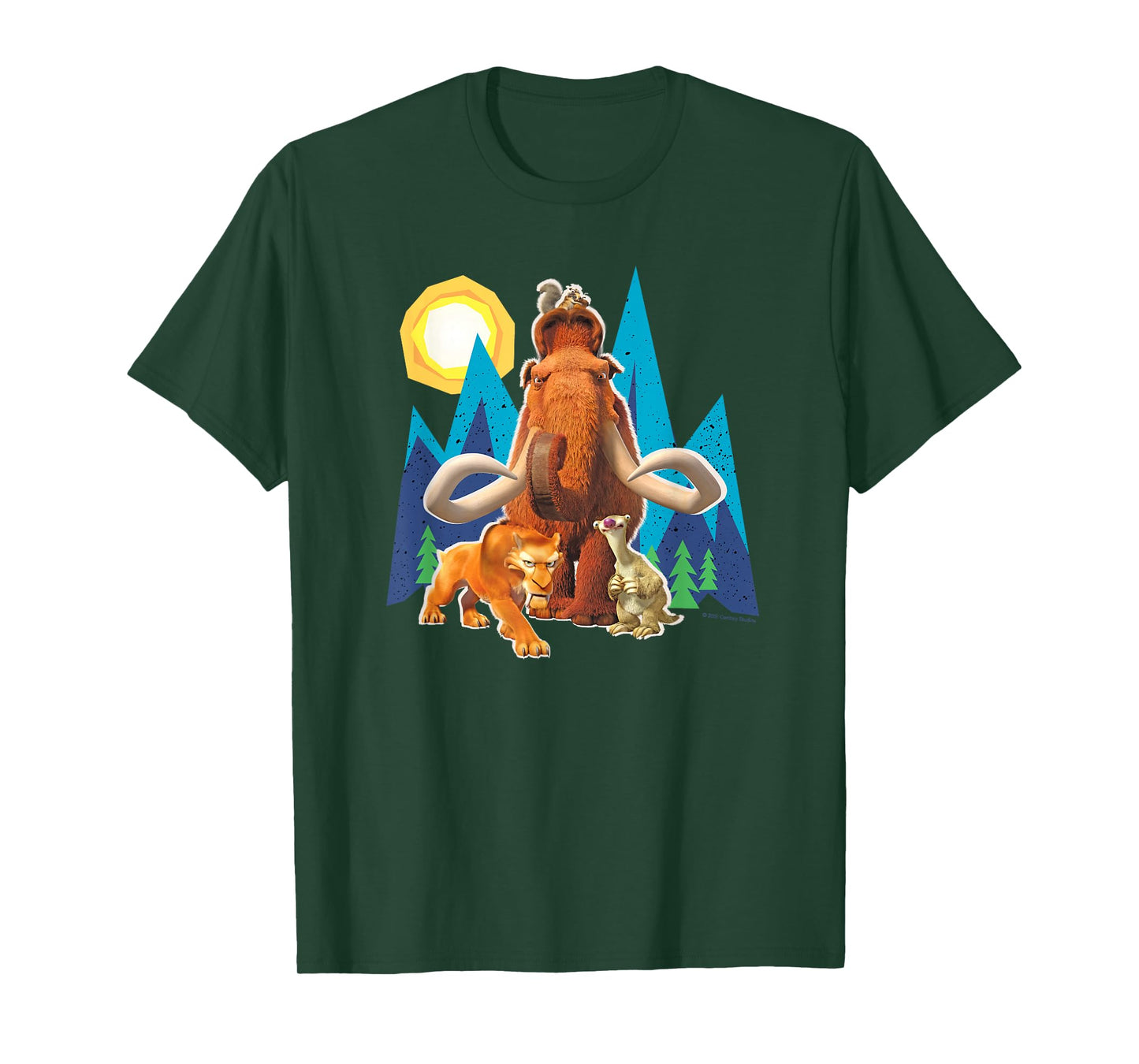 Ice Age Manfred Diego Sid and Scrat Cutout Mountains T-Shirt