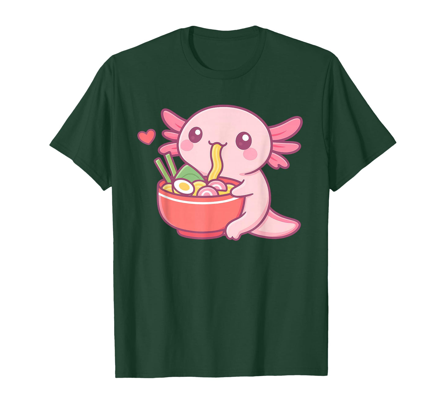 Cute Axolotl Eating Ramen Kawaii Food Lover T-Shirt