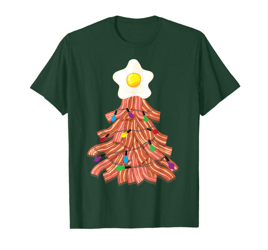 Bacon Christmas Tree Egg Top Shirt | Funny Pork Lover Gift T-Shirt