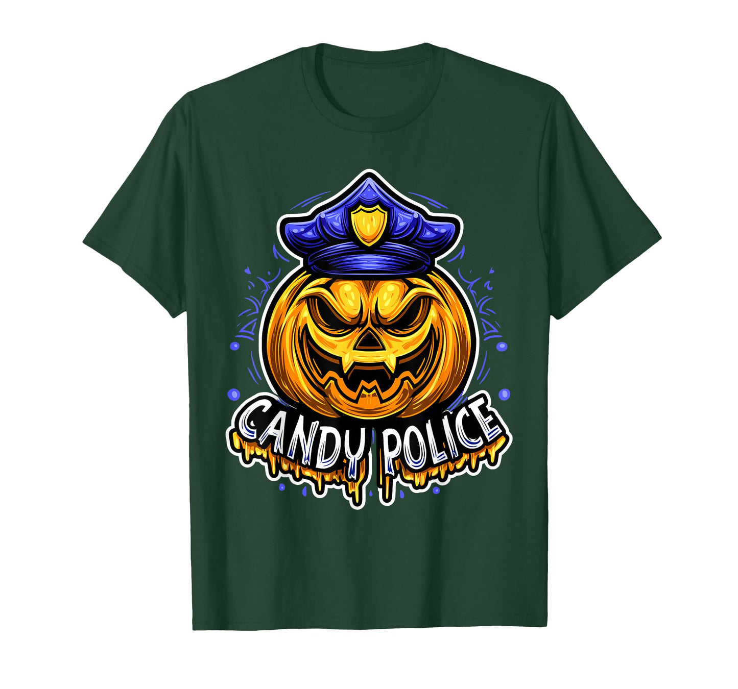 Candy Police Halloween Shirts Pumpkin Security Costume T-Shirt
