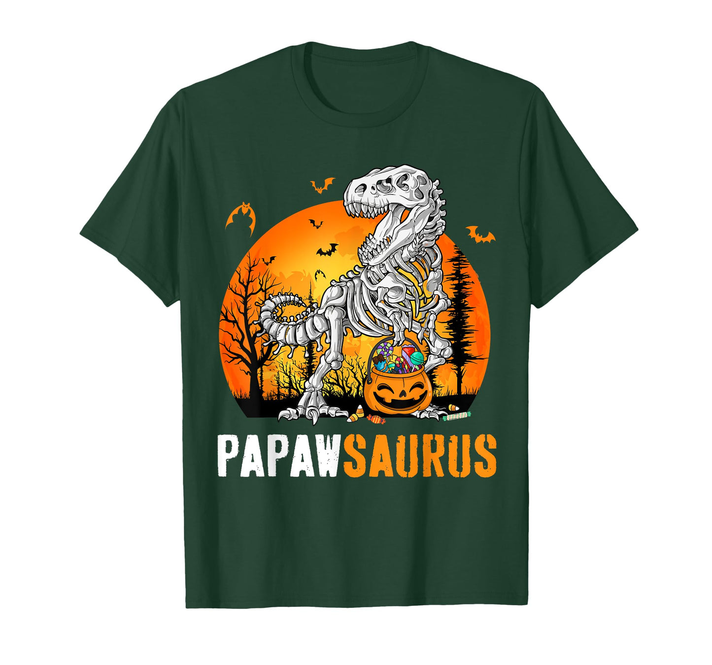 Papawsaurus Dinosaur Skeleton Halloween Papaw Saurus T-Shirt