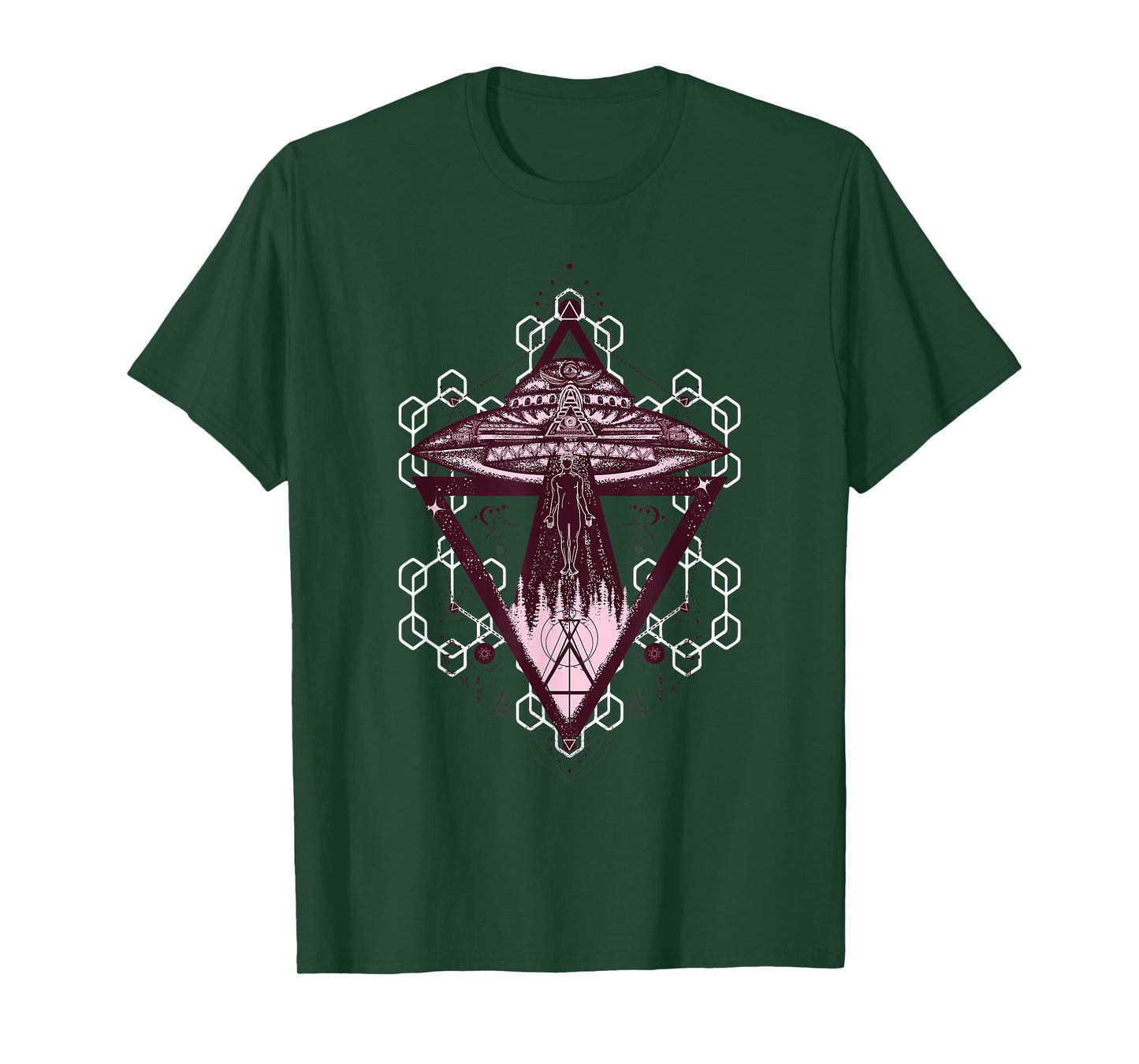 SACRED GEOMETRY T SHIRT Abstract Spiritual UFO Space Alien