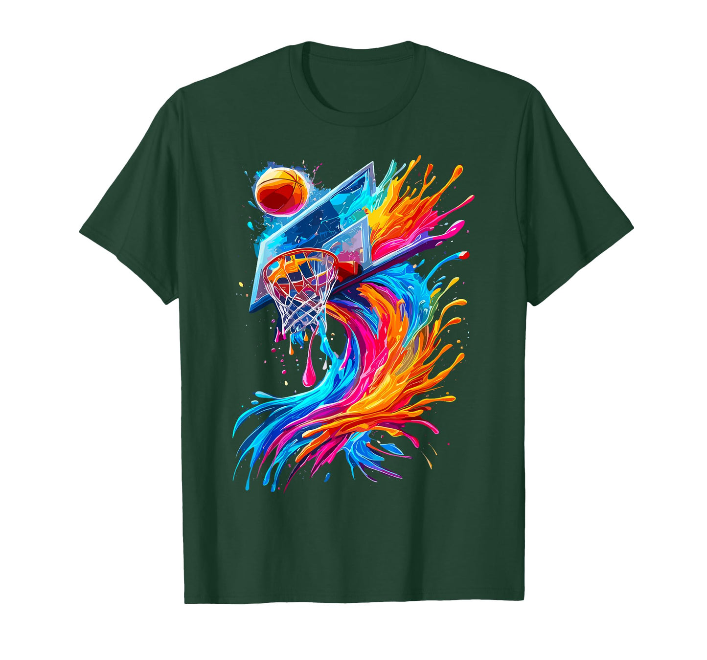 Colorful Basketball Hoop Splash T-Shirt
