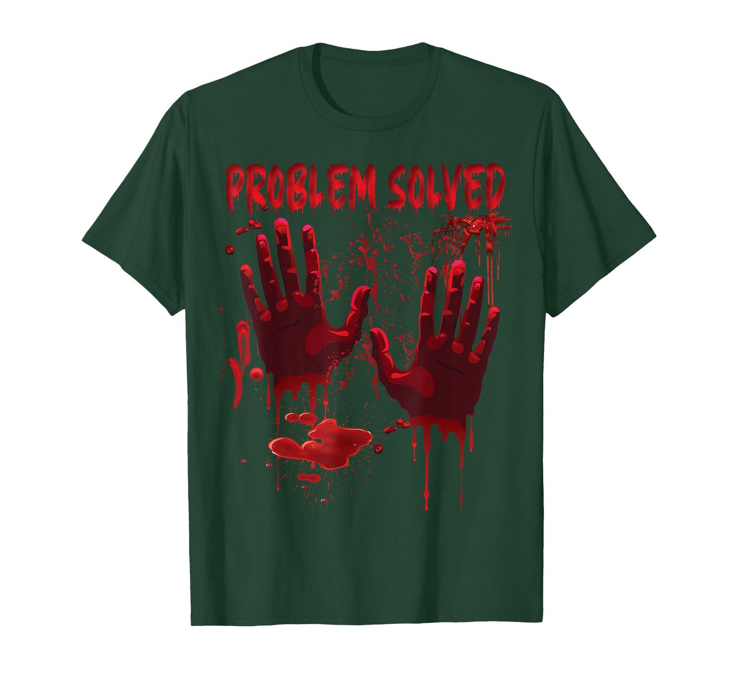 Bloody Hands Costume Men Problem Solved Blood Splatter T-Shirt