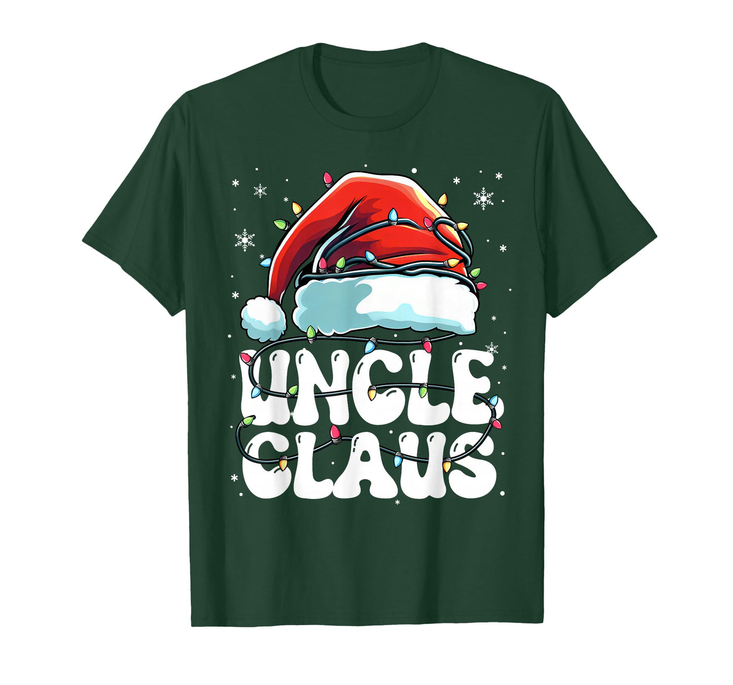 Groovy Uncle Claus Christmas Lights Funny Family Xmas Pajama T-Shirt