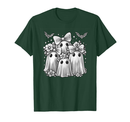 Ghost Halloween Costume Coquette Bow T-Shirt