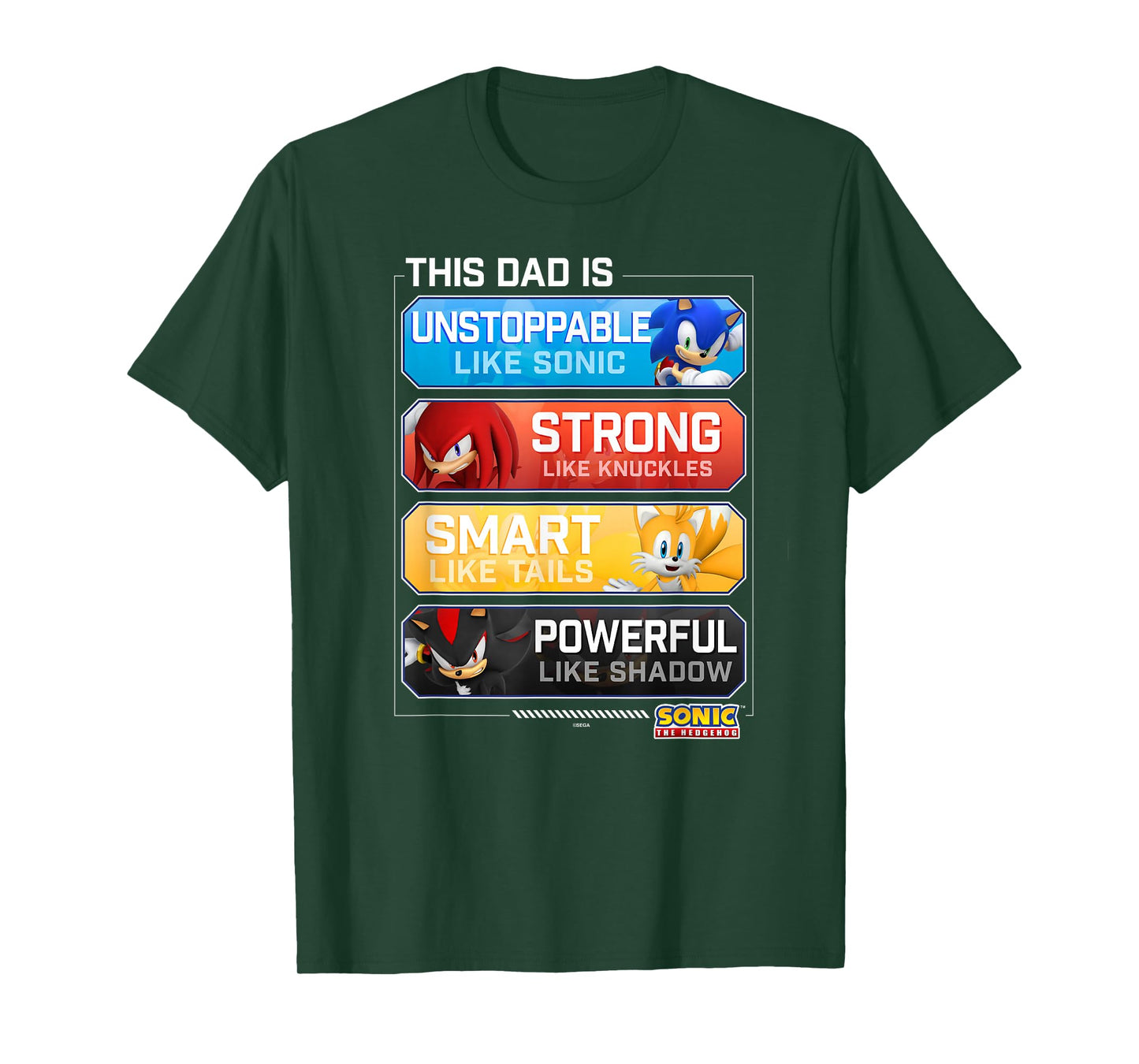 Sonic The Hedgehog Father's Day Unstoppable Strong Smart T-Shirt