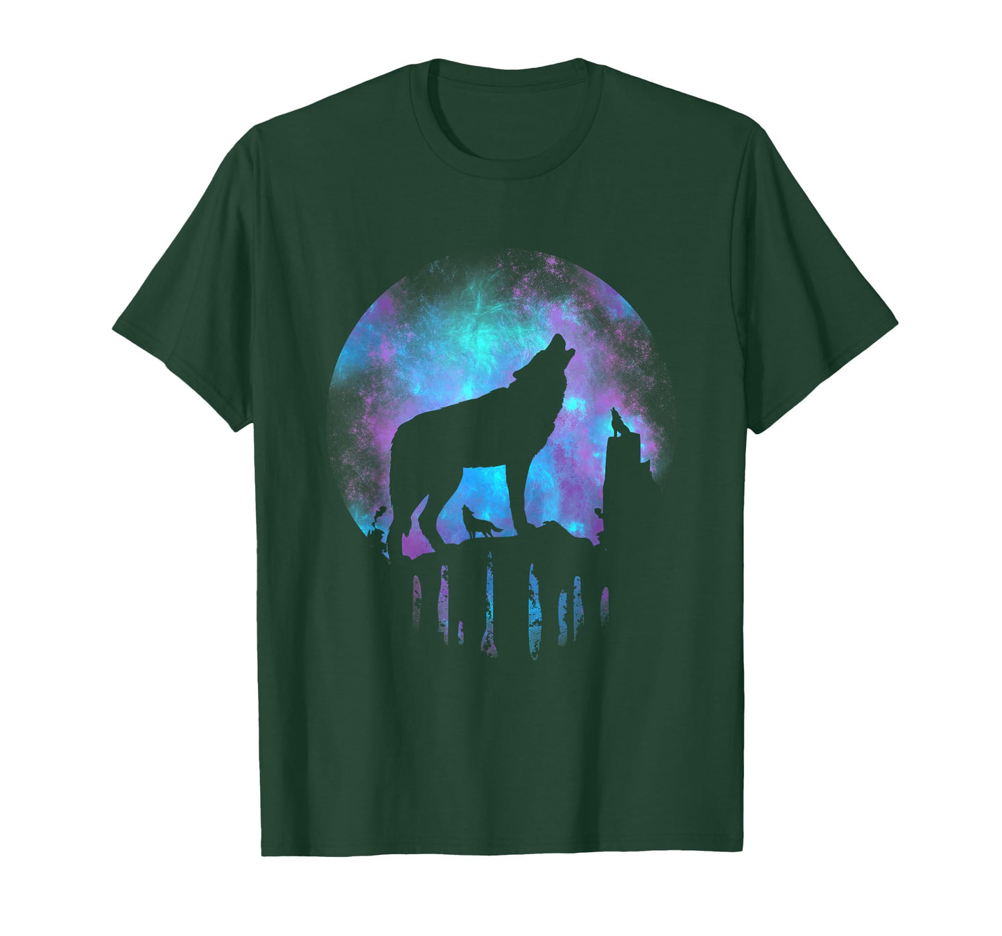 Wolf Galaxy Moon T-Shirt
